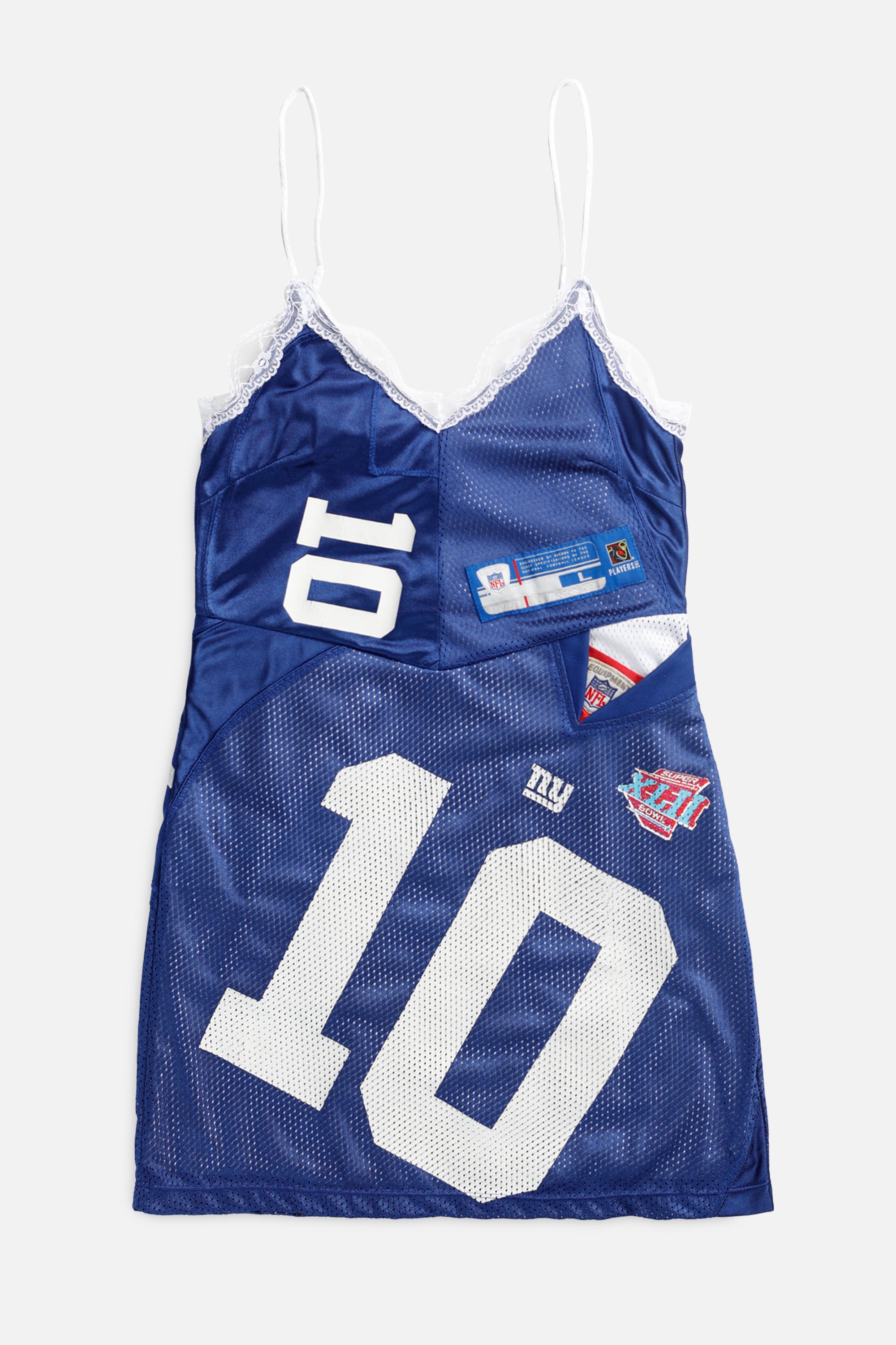 Rework NY Giants NFL Lace Dress - XS-DRESSES-NFL-XS-Frankie Collective Rare Vintage Streetwear Reworks