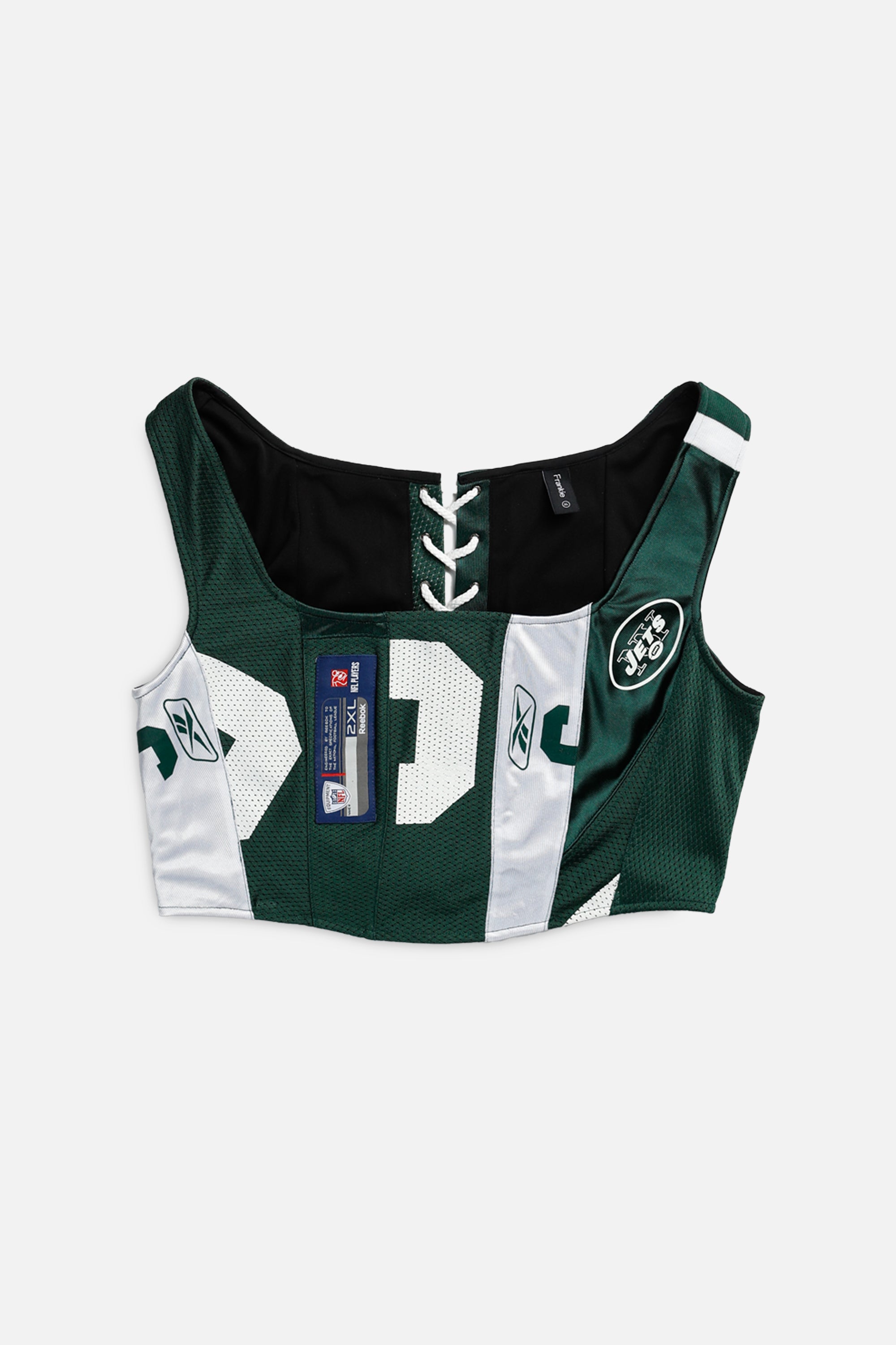 Rework NY Jets NFL Corset - XL-TOPS-NFL-XL-Frankie Collective Rare Vintage Streetwear Reworks