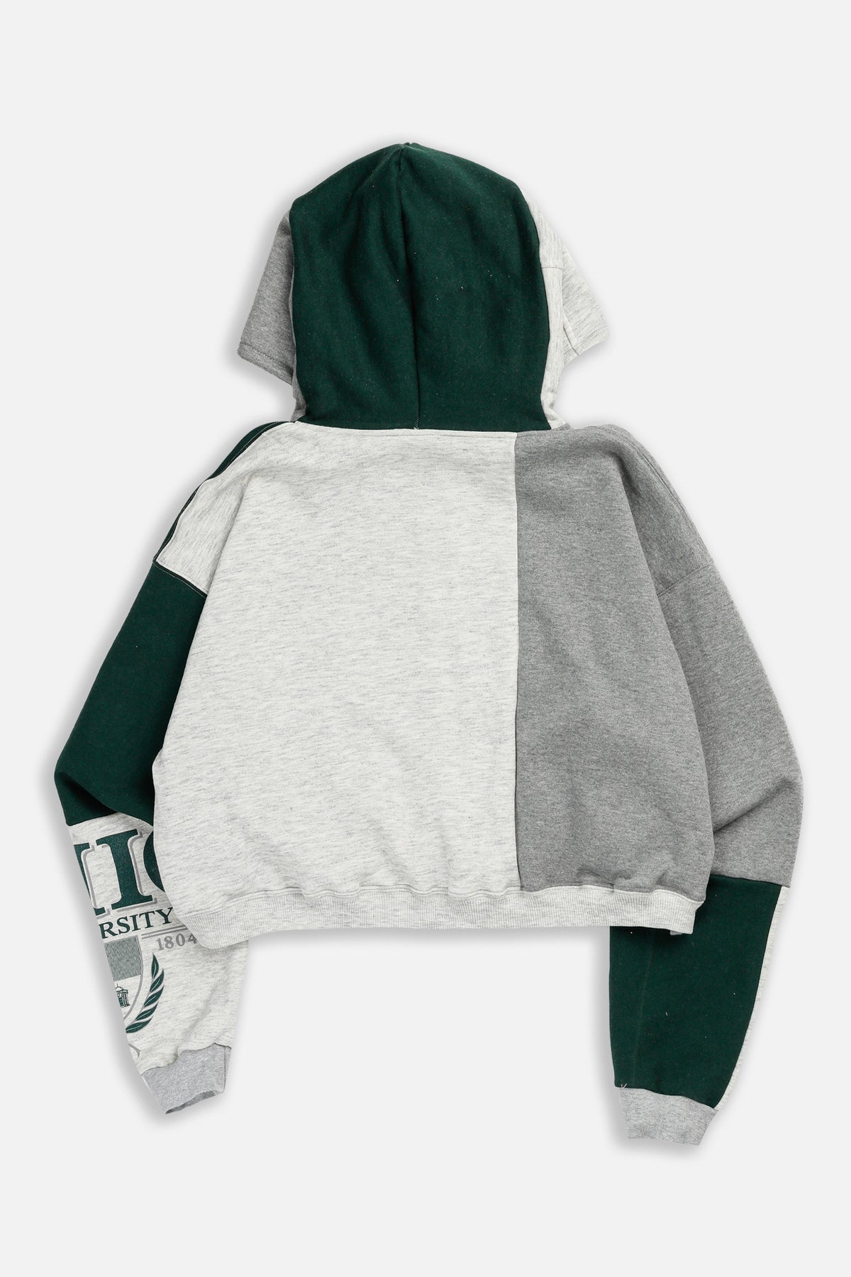 Rework Ohio University Crop Zip Hoodie - XXL-SWEATERS-XXL-Frankie Collective Rare Vintage Streetwear Reworks