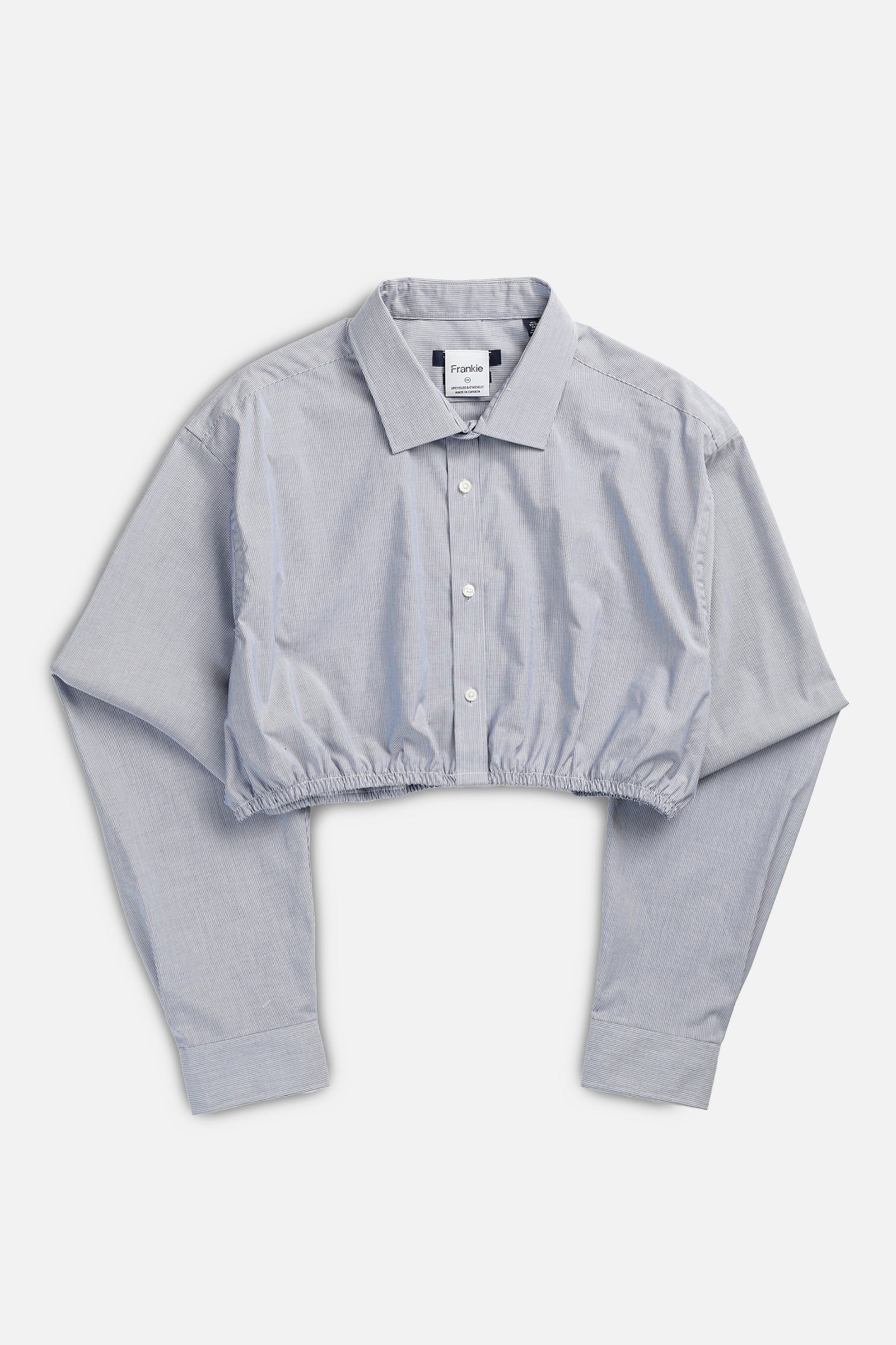 Rework Oxford Cinch Crop Shirt - XXL-TOPS-vendor-unknown-XXL-Frankie Collective Rare Vintage Streetwear Reworks