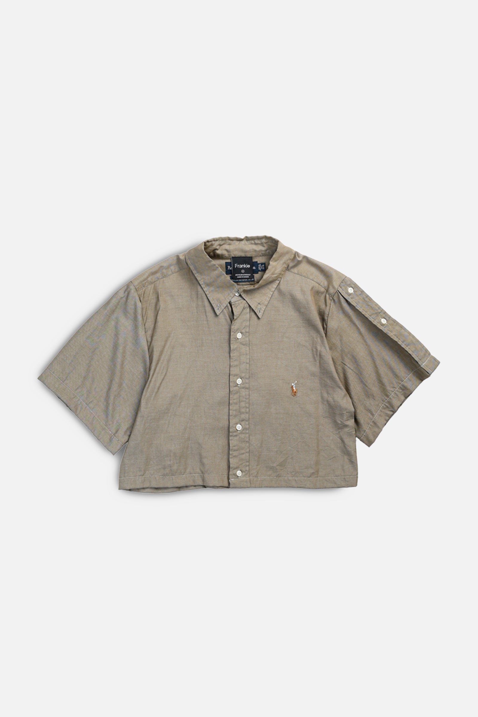 Rework Oxford Crop Shirt - M-TOPS-vendor-unknown-M-Frankie Collective Rare Vintage Streetwear Reworks