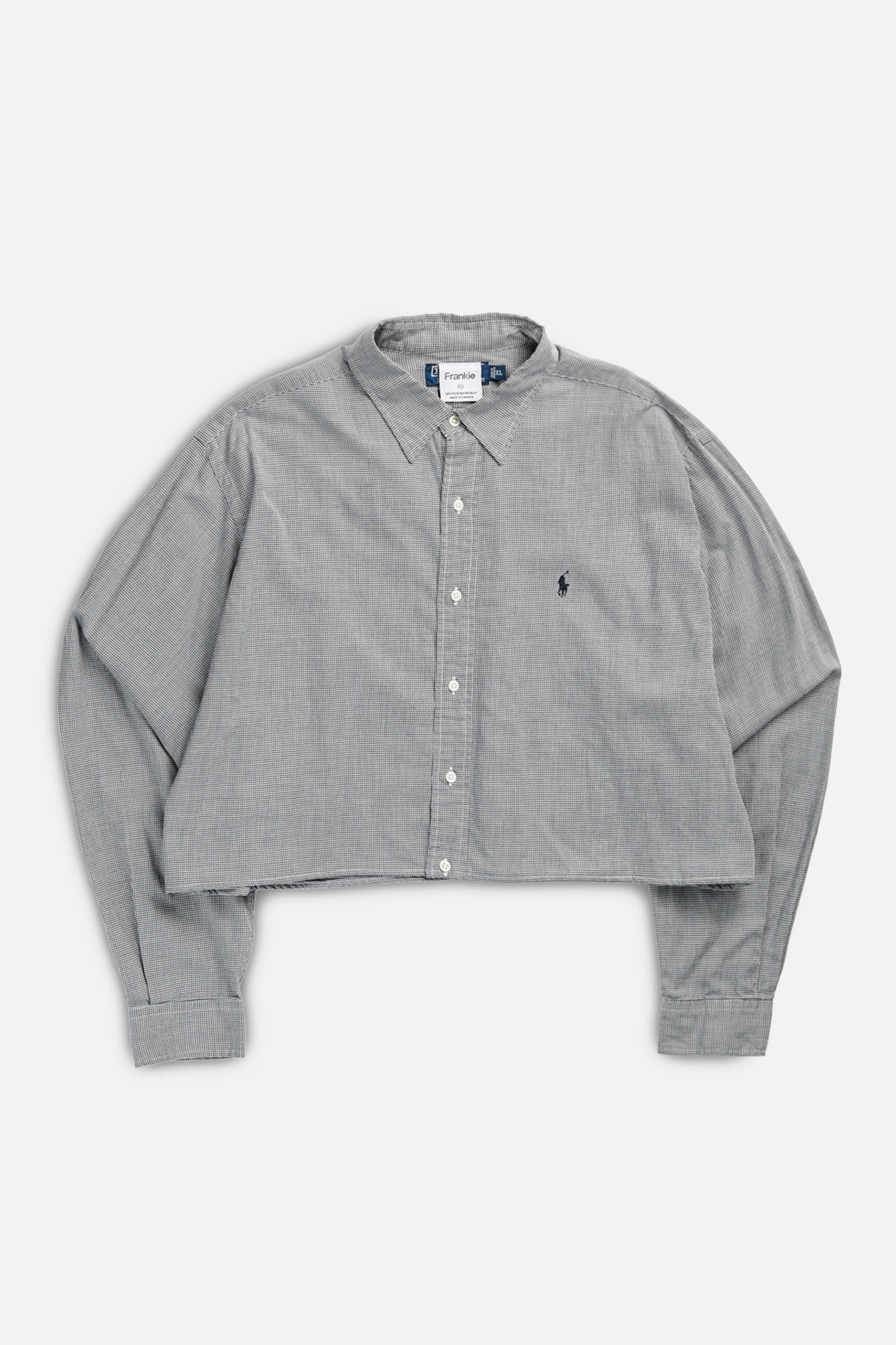 Rework Oxford Crop Shirt - XL-TOPS-vendor-unknown-XL-Frankie Collective Rare Vintage Streetwear Reworks