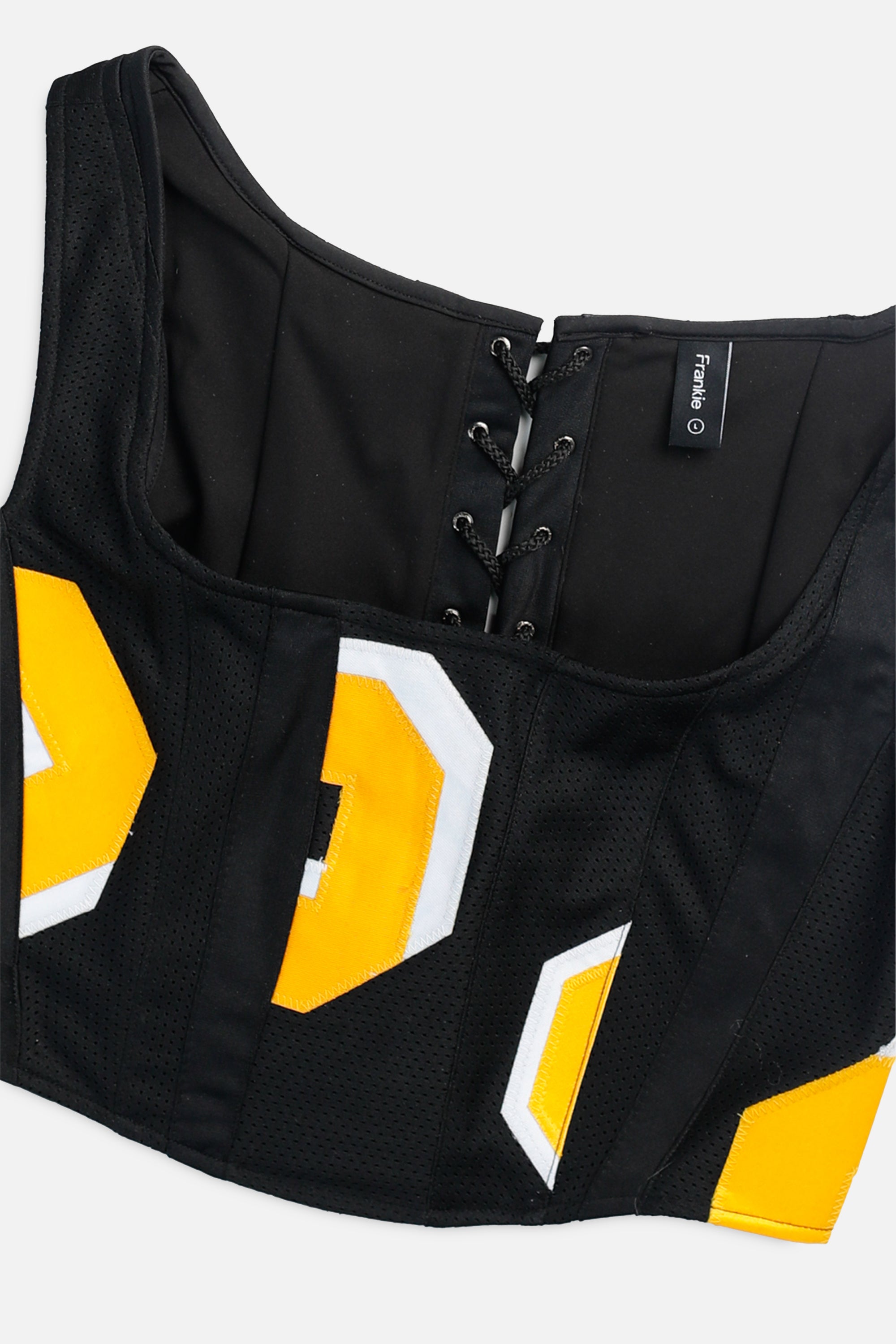 Rework Pittsburgh Steelers NFL Corset - L-TOPS-NFL-L-Frankie Collective Rare Vintage Streetwear Reworks