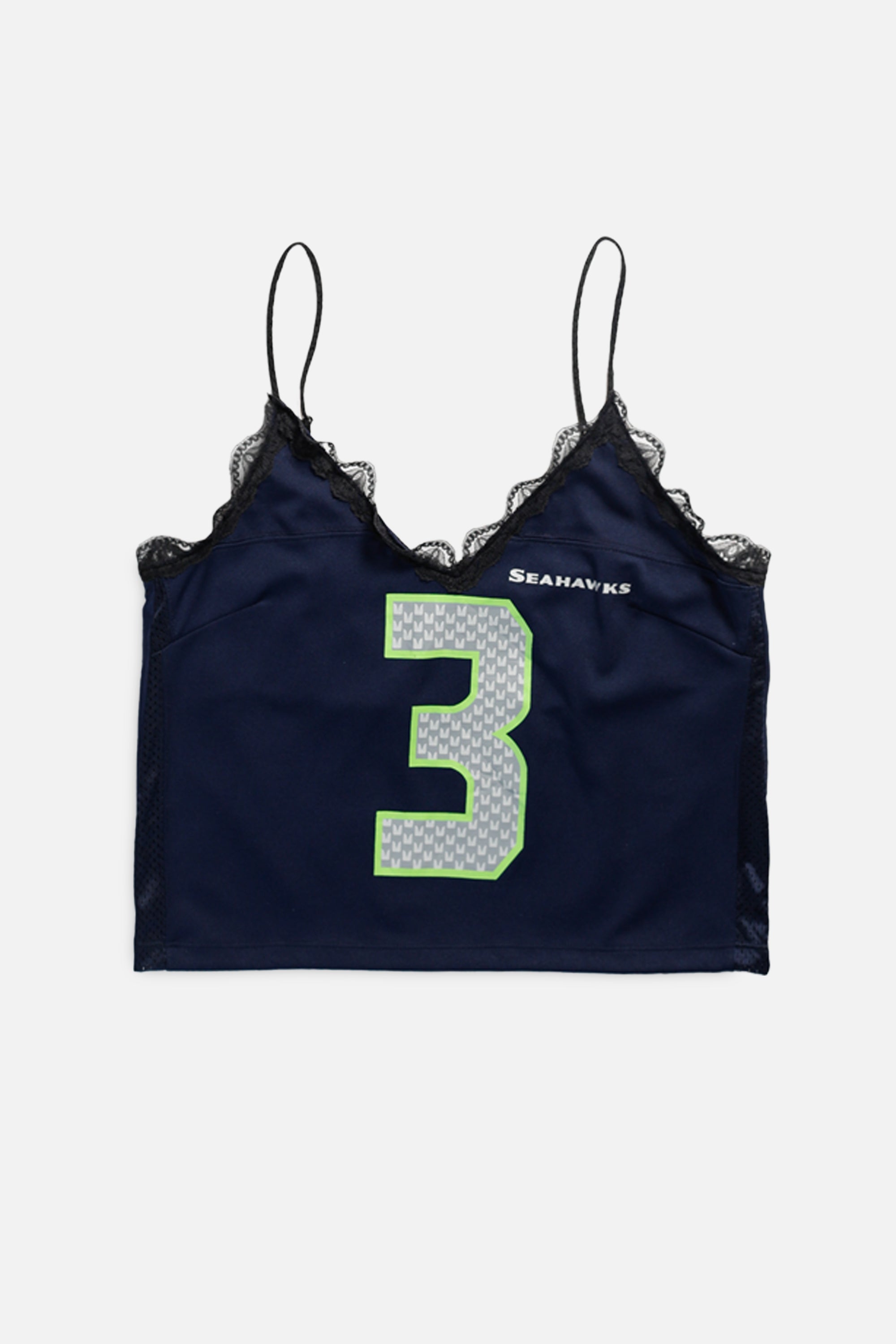 Rework Seattle Seahawks NFL Lace Tank -L-TOPS-NFL-L-Frankie Collective Rare Vintage Streetwear Reworks