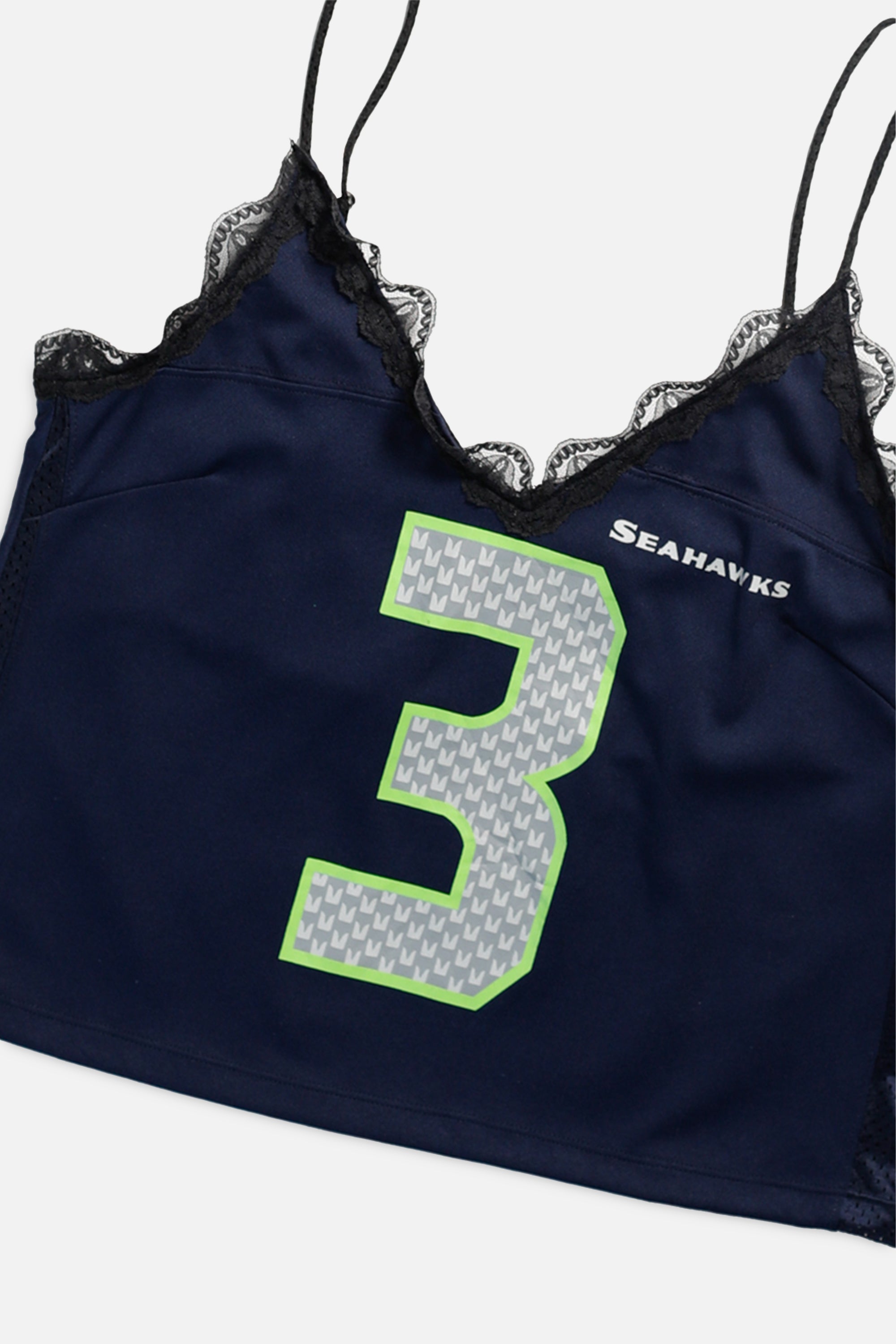 Rework Seattle Seahawks NFL Lace Tank -L-TOPS-NFL-L-Frankie Collective Rare Vintage Streetwear Reworks