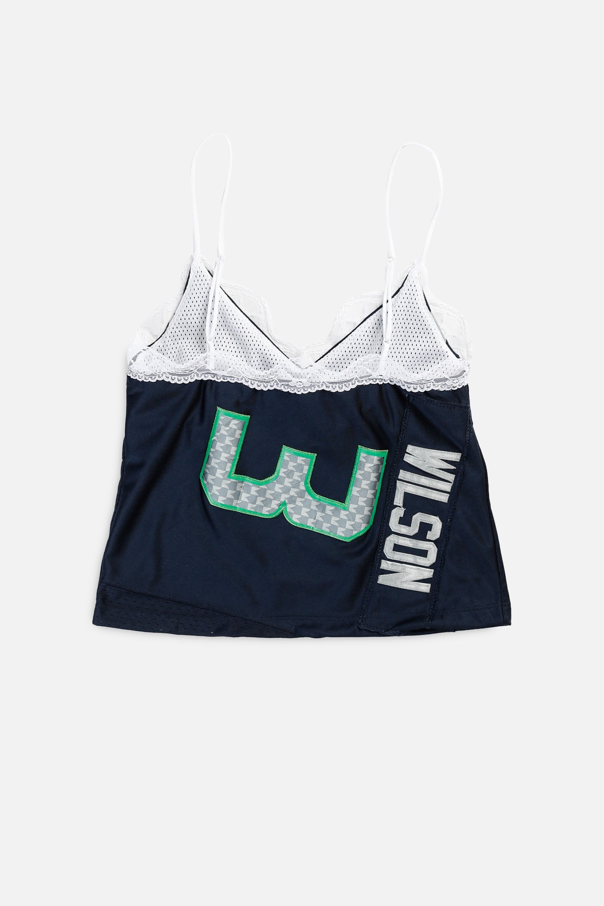 Rework Seattle Seahawks NFL Lace Tank - XS-TOPS-NFL-XS-Frankie Collective Rare Vintage Streetwear Reworks