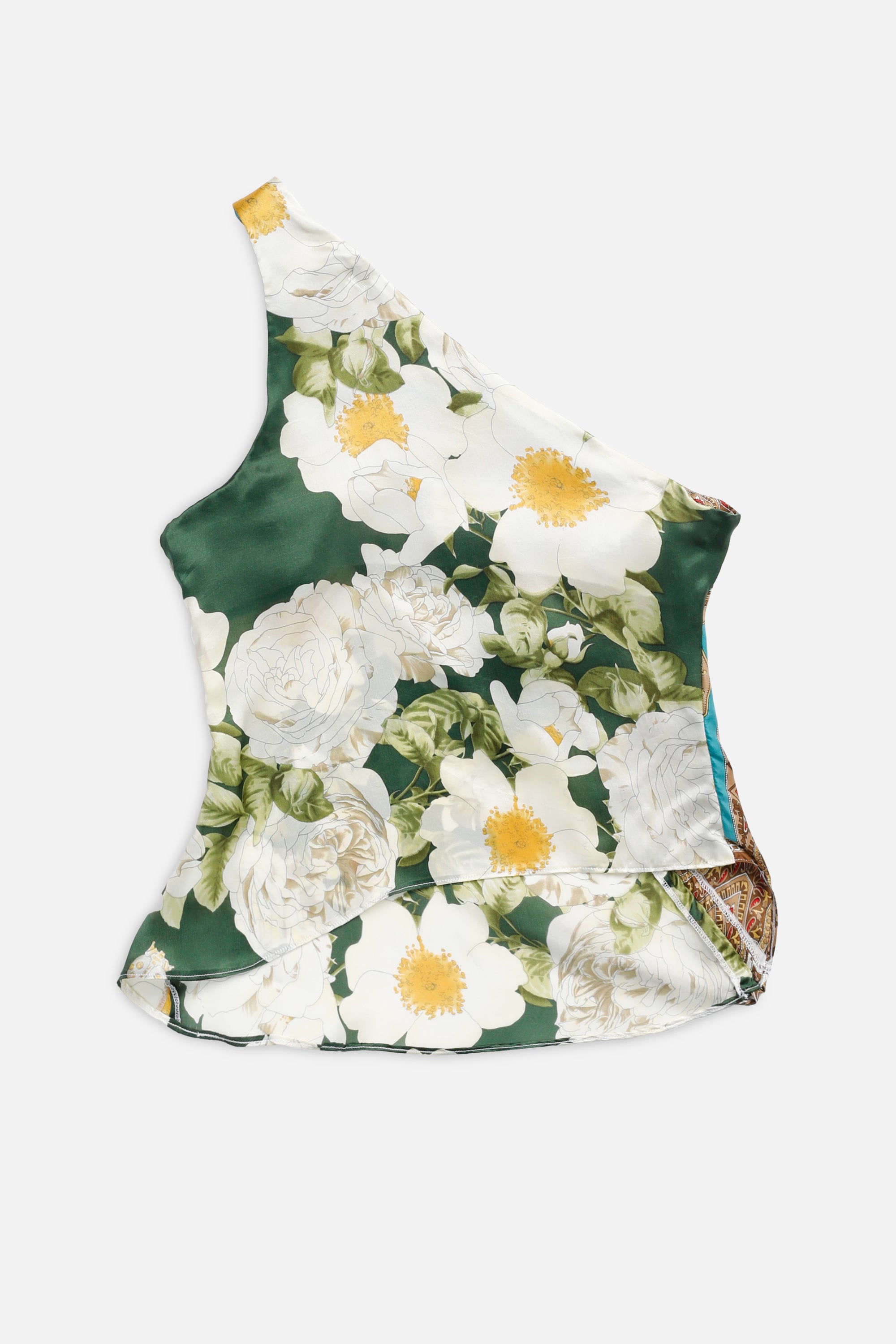 Rework Silk Scarf Ruche Tank - M-TOPS-vendor-unknown-Frankie Collective