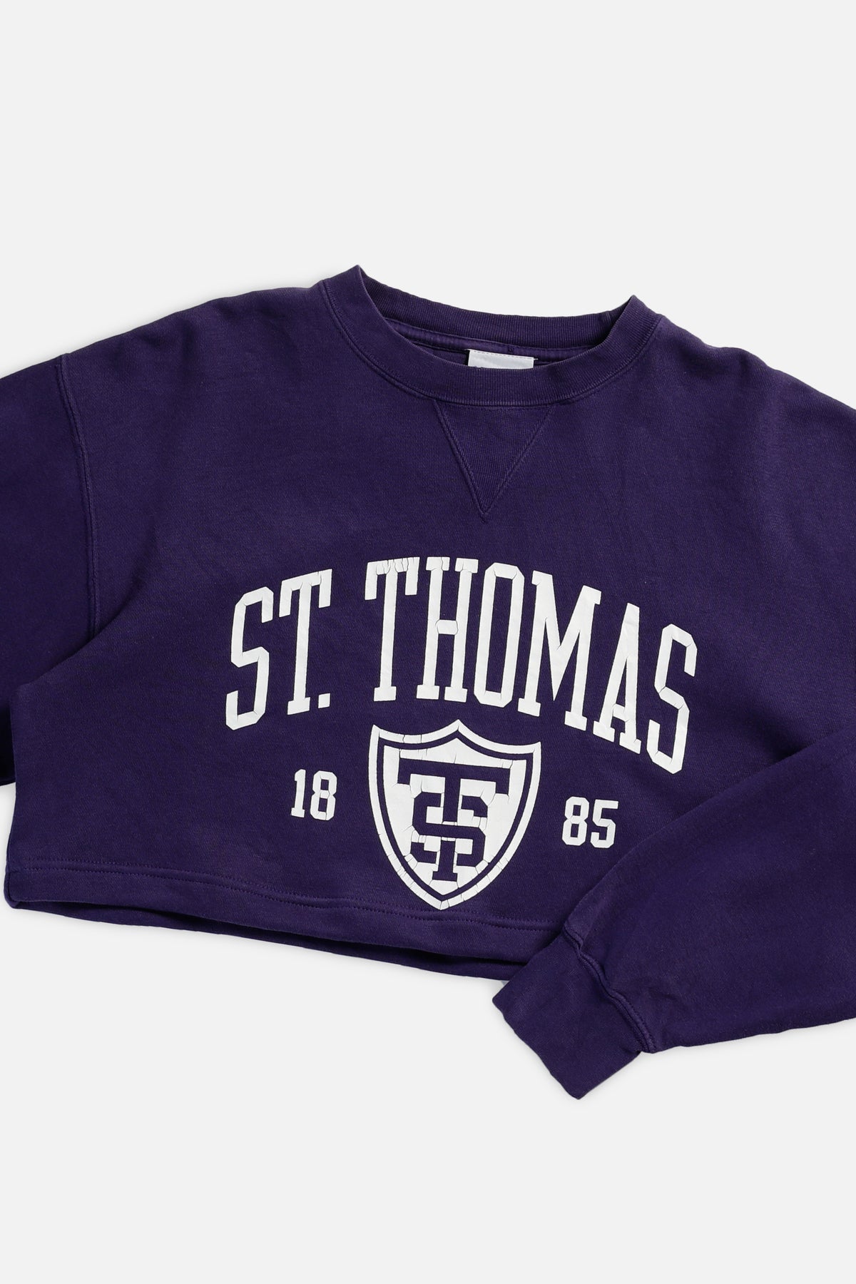 Rework St. Thomas Crop Sweatshirt - M-SWEATERS-Varsity-Frankie Collective