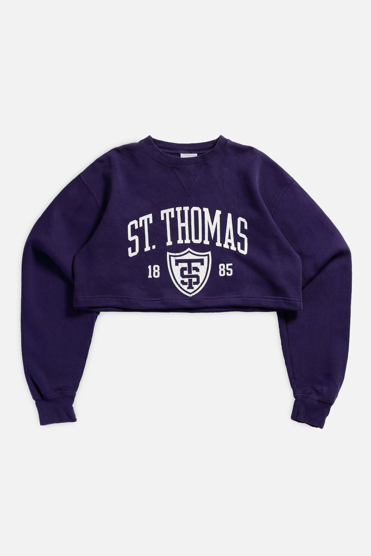 Rework St. Thomas Crop Sweatshirt - M-SWEATERS-Varsity-Frankie Collective