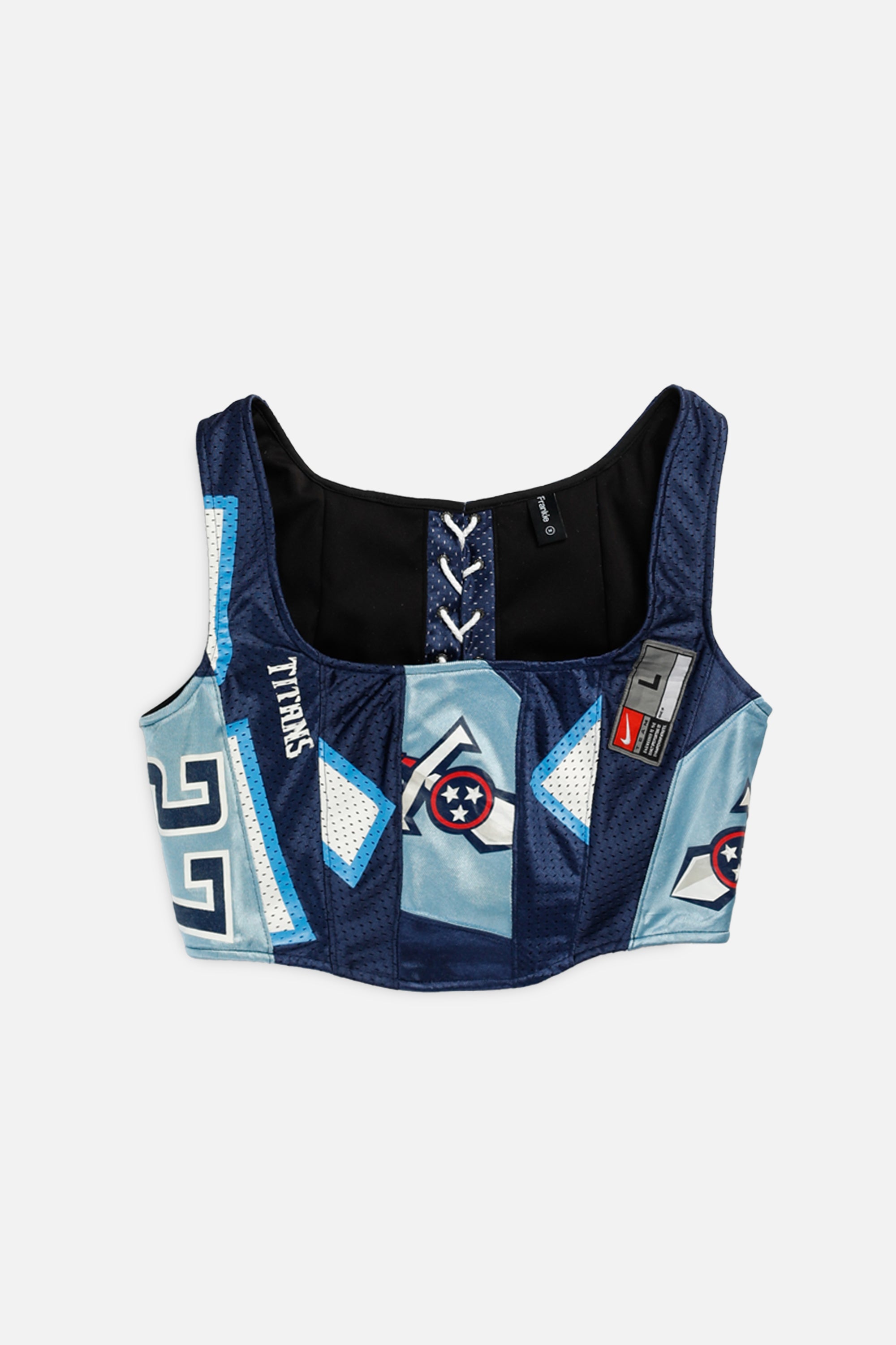 Rework Tennessee Titans NFL Corset - M-TOPS-NFL-M-Frankie Collective Rare Vintage Streetwear Reworks