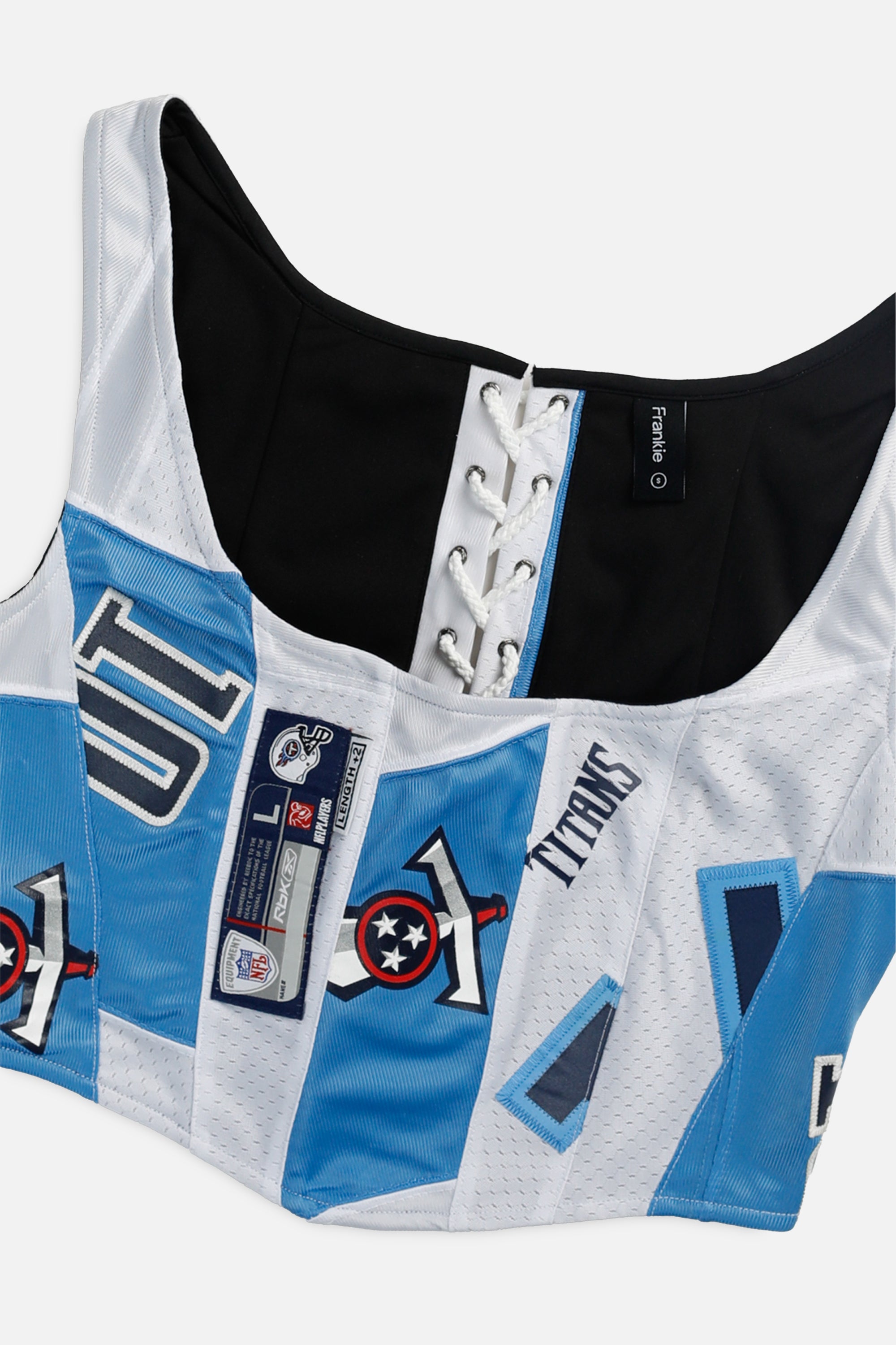 Rework Tennessee Titans NFL Corset - S-TOPS-NFL-S-Frankie Collective Rare Vintage Streetwear Reworks