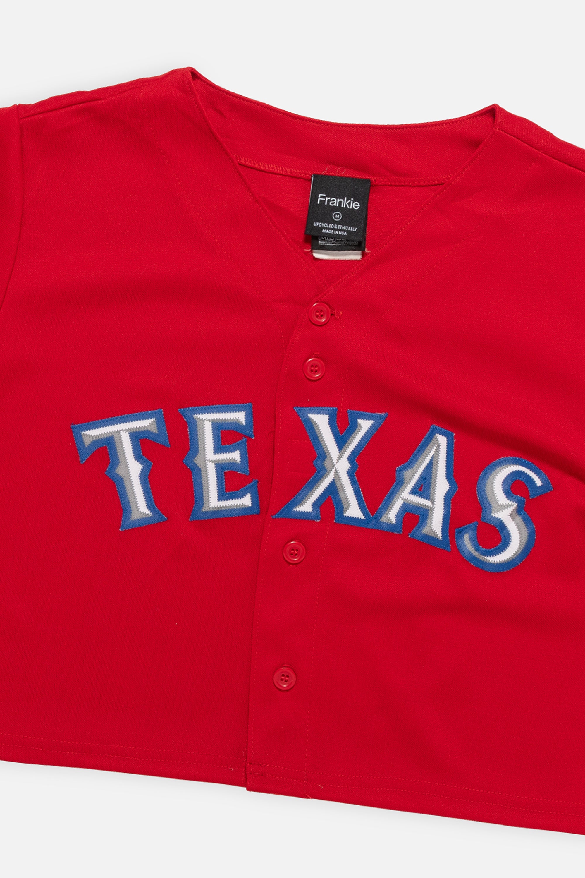Rework Texas Rangers Crop Jersey-MLB-Frankie Collective-Rework-Vintage-Streetwear