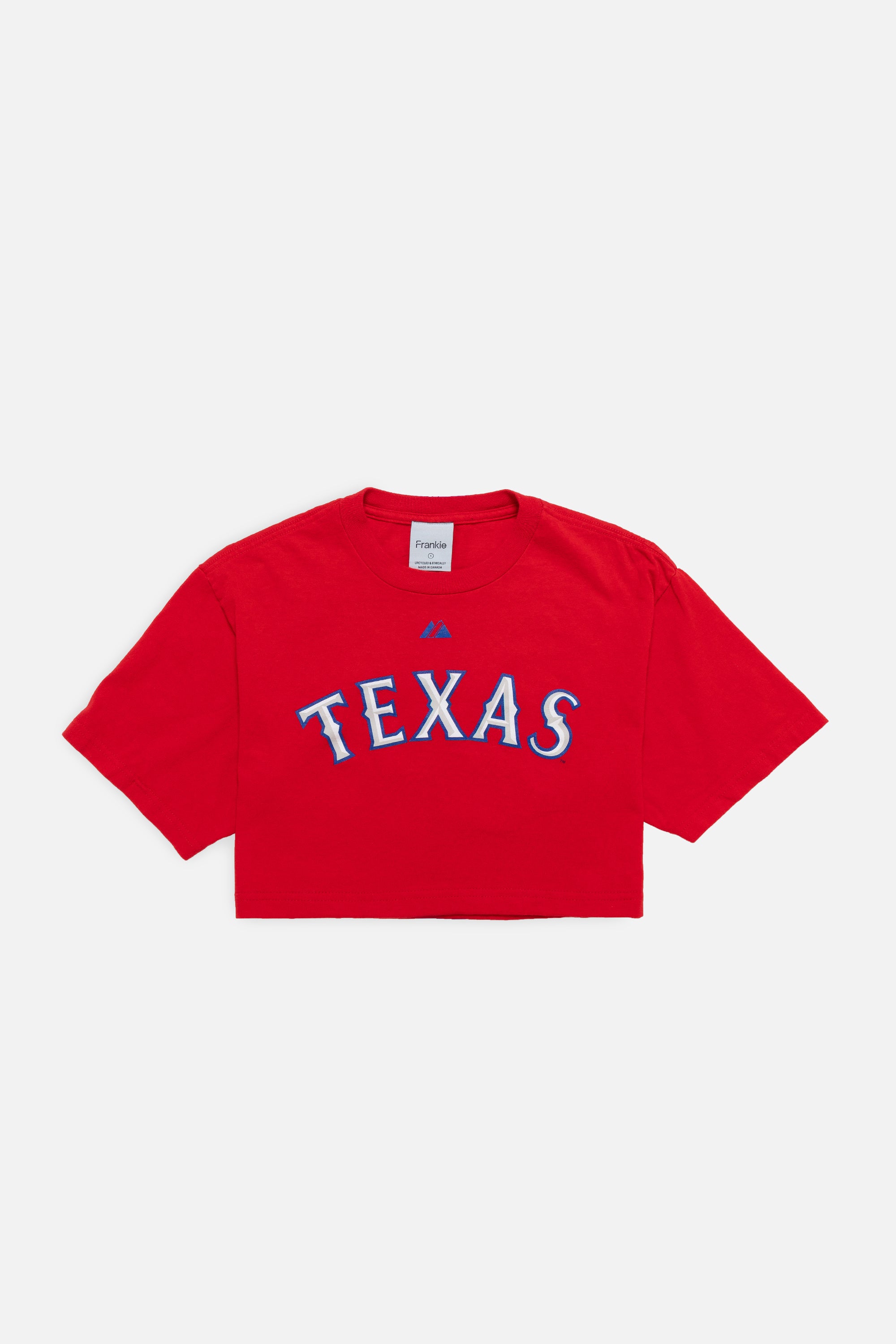 Rework Texas Rangers Crop Tee - S-T-SHIRTS-MLB-Frankie Collective