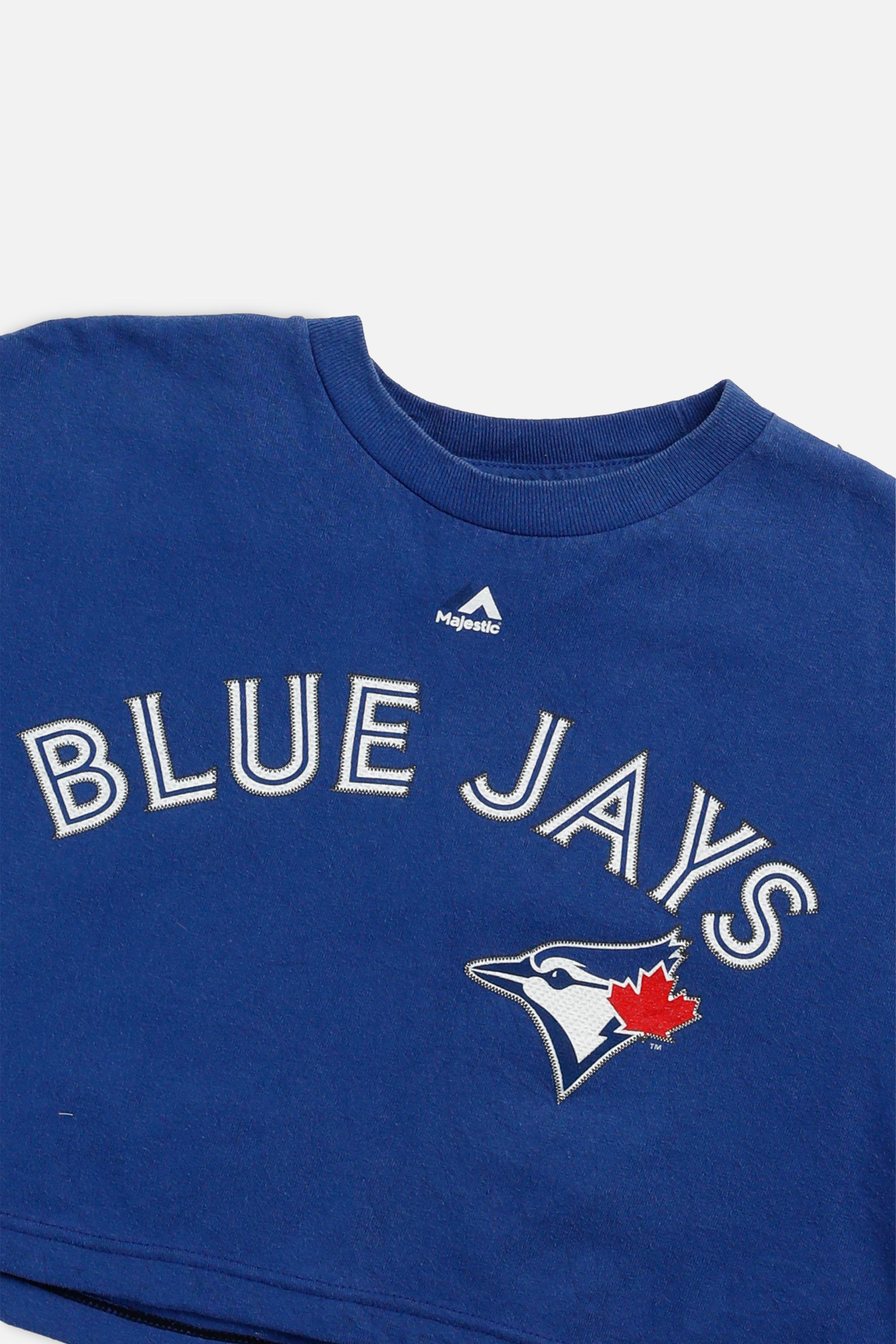 Rework Toronto Blue Jays MLB Crop Tee - S-TOPS-MLB-S-Frankie Collective Rare Vintage Streetwear Reworks