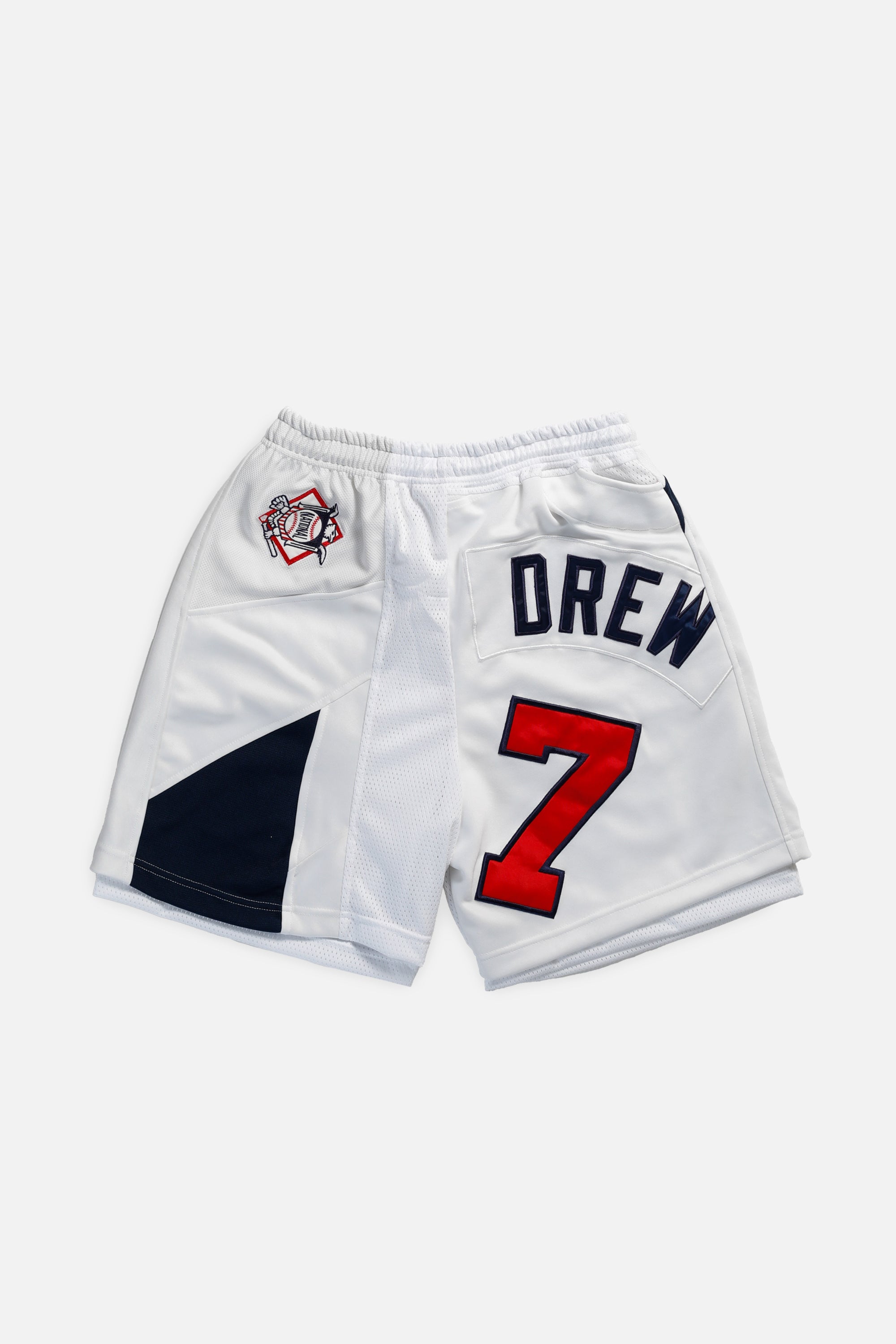 Unisex Rework Atlanta Braves MLB Jersey Shorts - Women's M - Men's S-SHORTS-MLB-Frankie Collective