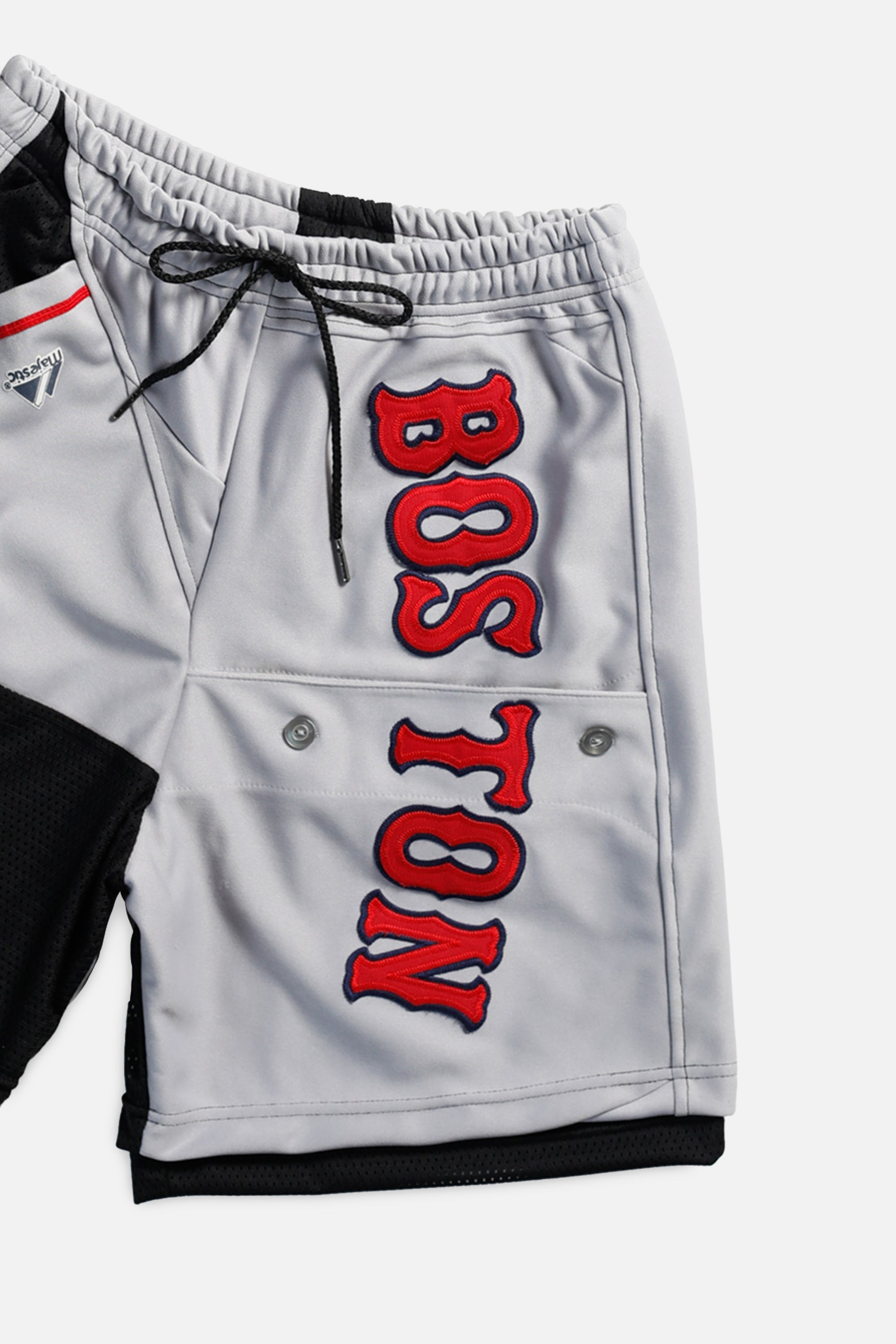 Unisex Rework Boston Red Sox MLB Jersey Shorts - S-BOTTOMS-MLB-S-Frankie Collective Rare Vintage Streetwear Reworks