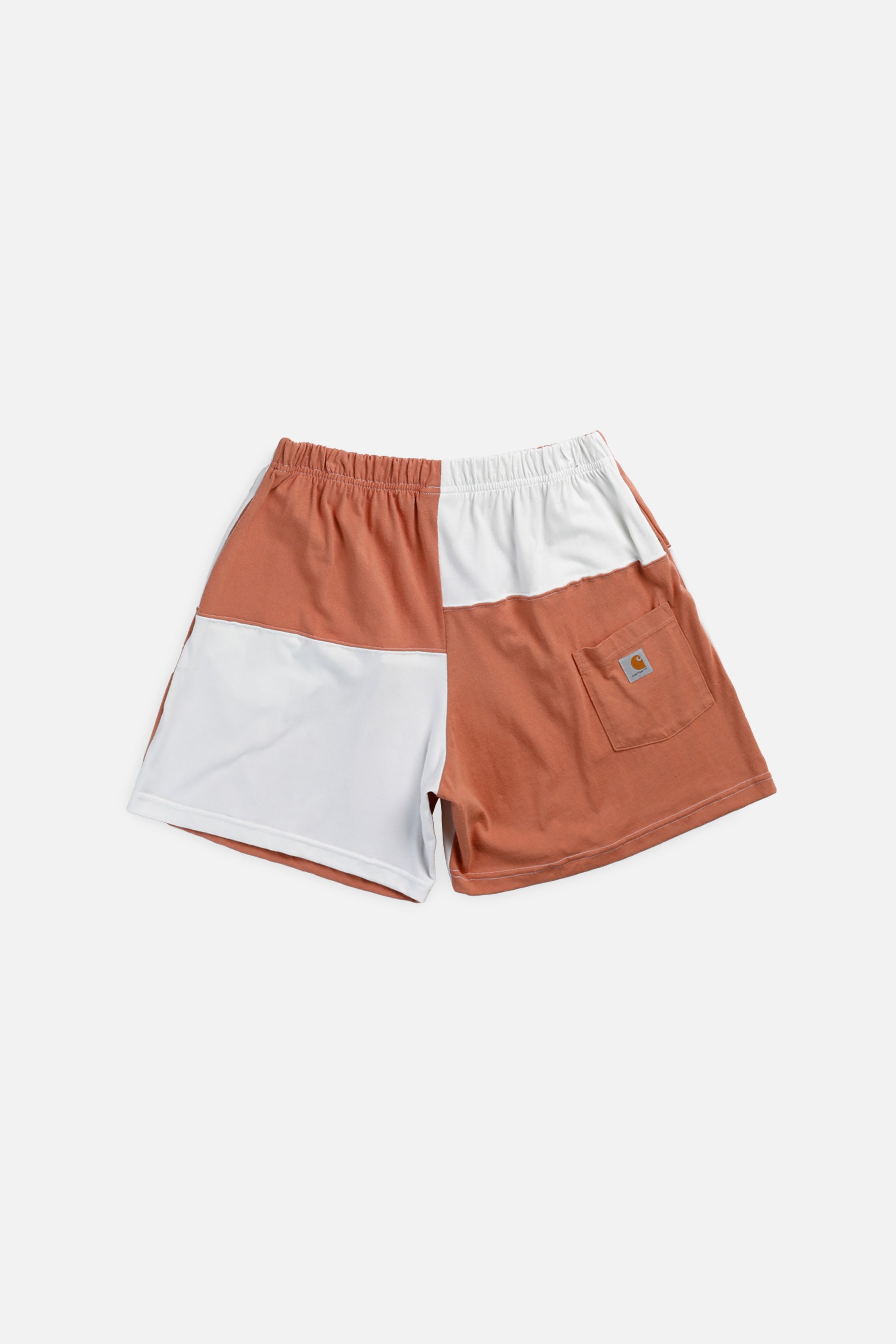 Unisex Rework Carhartt Patchwork Tee Shorts - L-BOTTOMS-carhartt-Women's L - Men's M-Frankie Collective Rare Vintage Streetwear Reworks