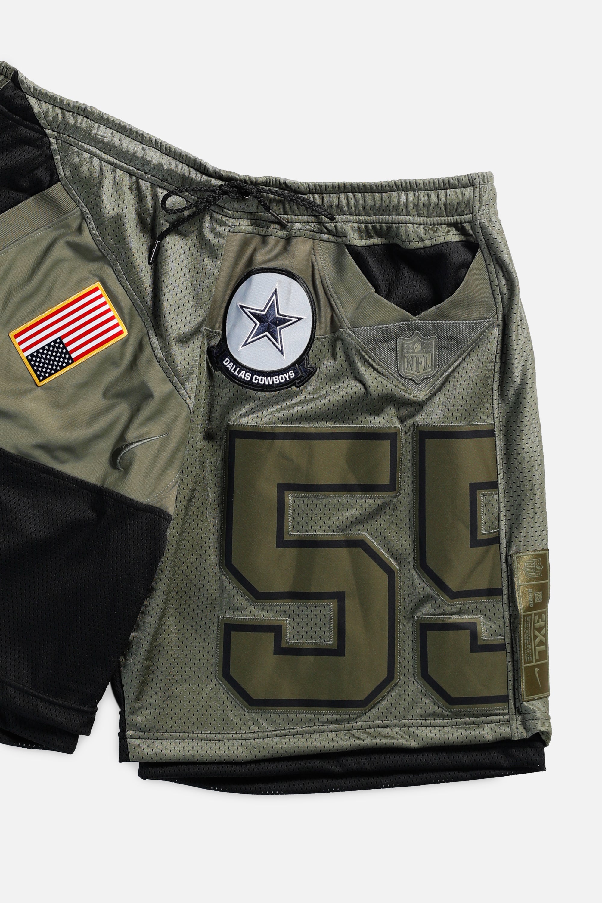 Unisex Rework Dallas Cowboys Jersey Shorts - Women's XXL - Men's XL-SHORTS-NFL-Frankie Collective