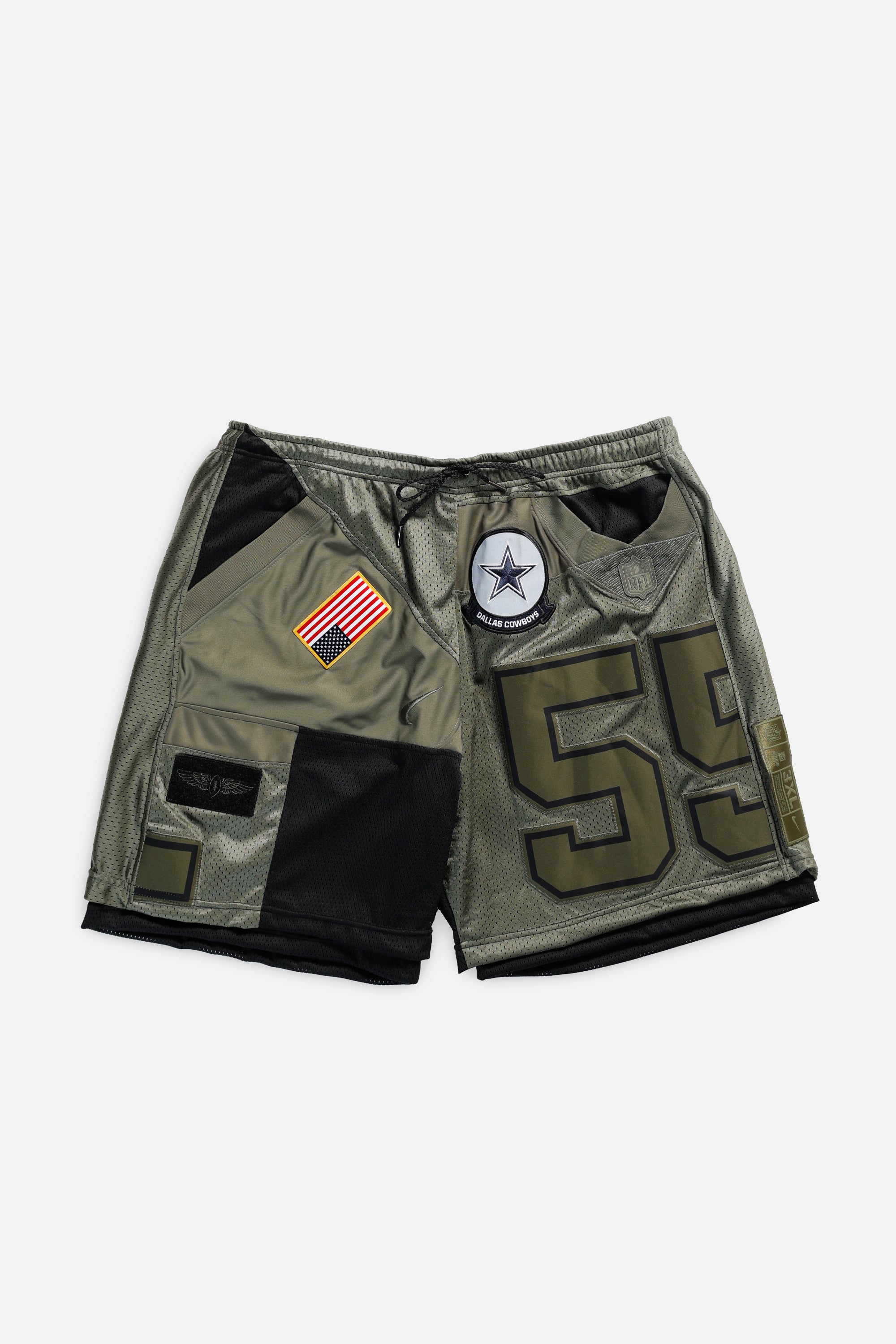 Unisex Rework Dallas Cowboys Jersey Shorts - Women's XXL - Men's XL-SHORTS-NFL-Frankie Collective