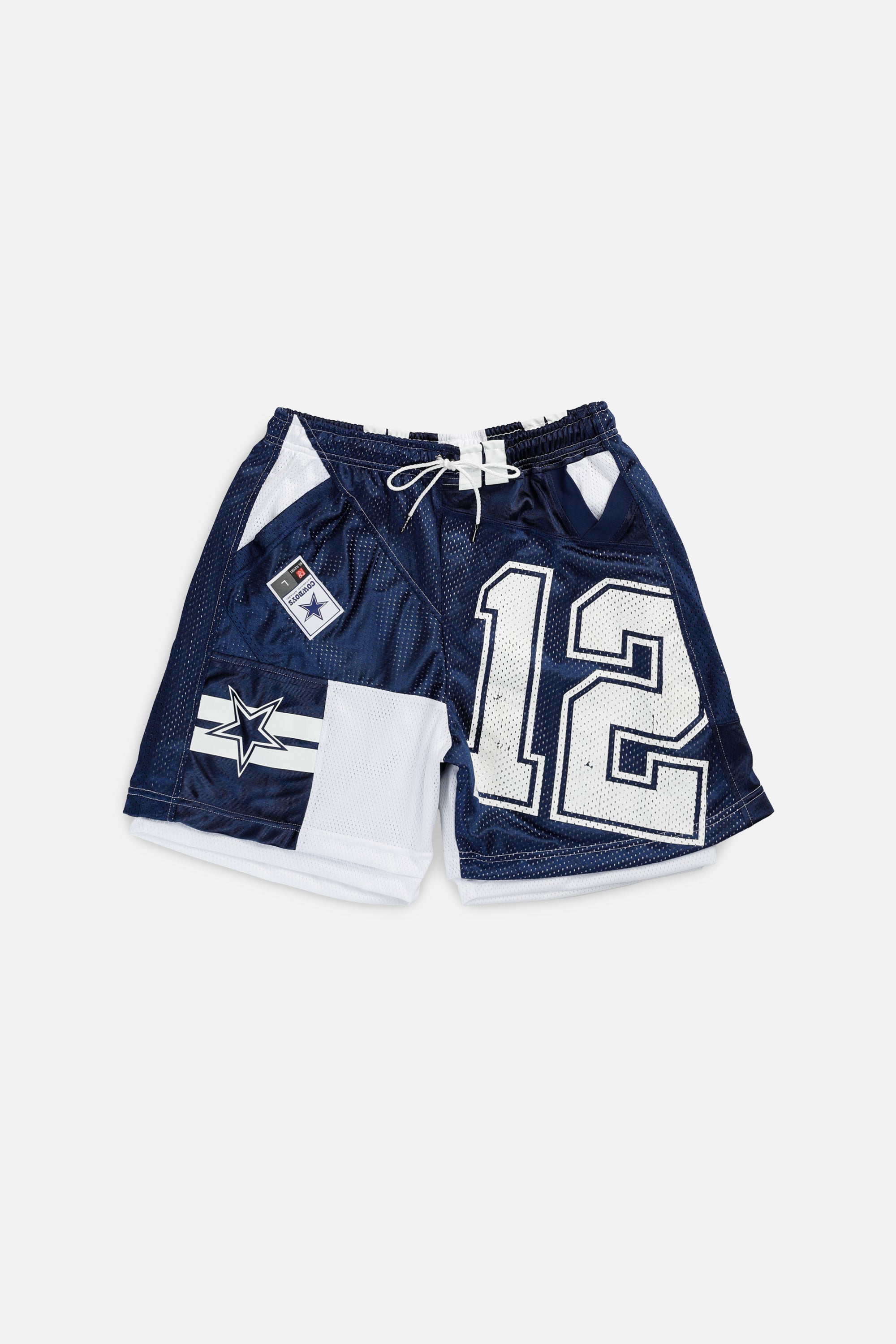 Unisex Rework Dallas Cowboys NFL Jersey Shorts - L-BOTTOMS-NFL-Women's L - Men's M-Frankie Collective Rare Vintage Streetwear Reworks