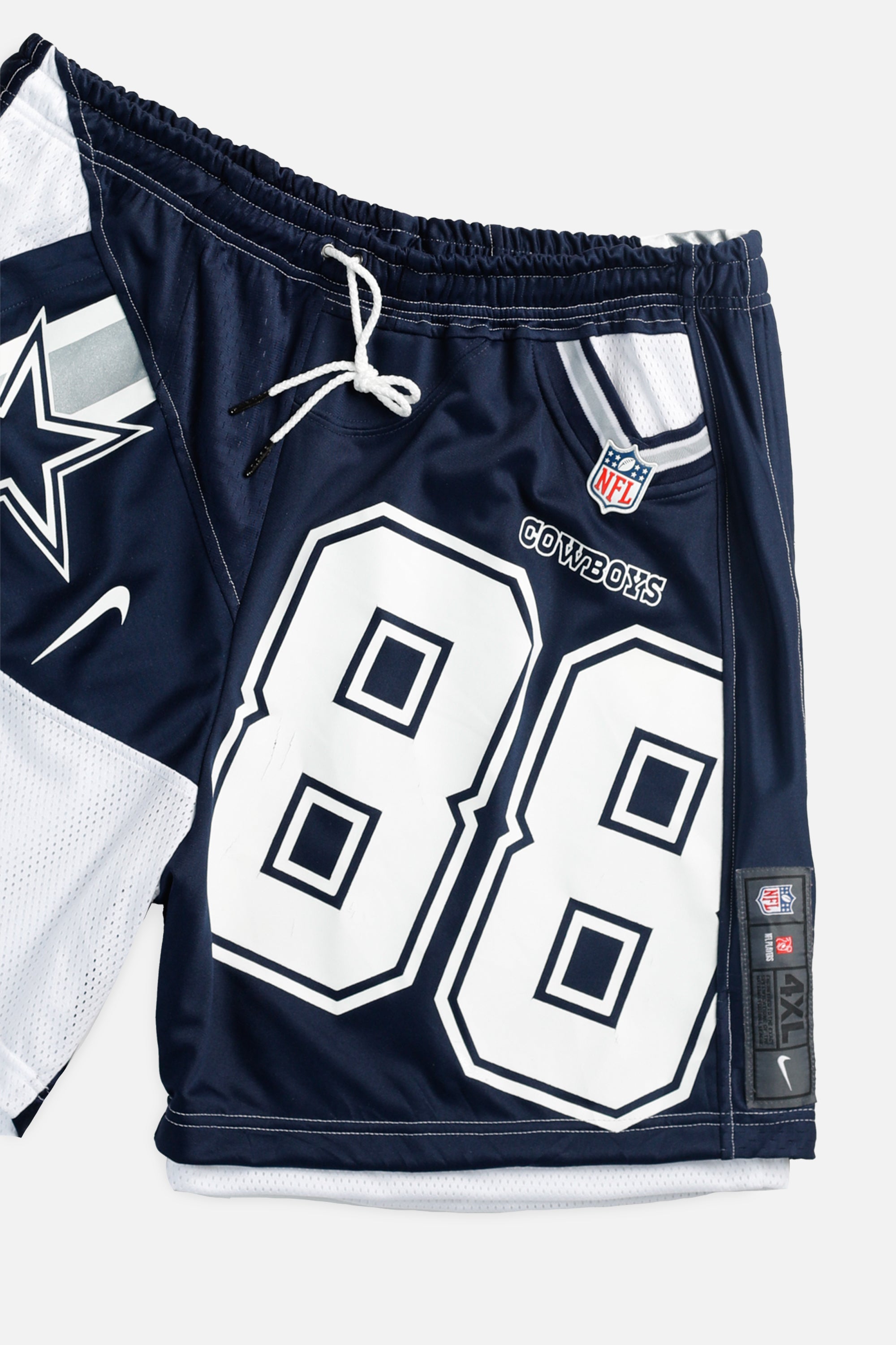 Unisex Rework Dallas Cowboys NFL Jersey Shorts - XL-BOTTOMS-NFL-Women's XL - Men's L-Frankie Collective Rare Vintage Streetwear Reworks