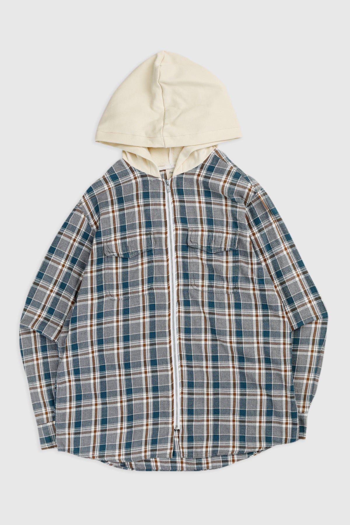Unisex Rework Hooded Flannel - M-SWEATERS-vendor-unknown-Frankie Collective Rare Vintage Streetwear Reworks