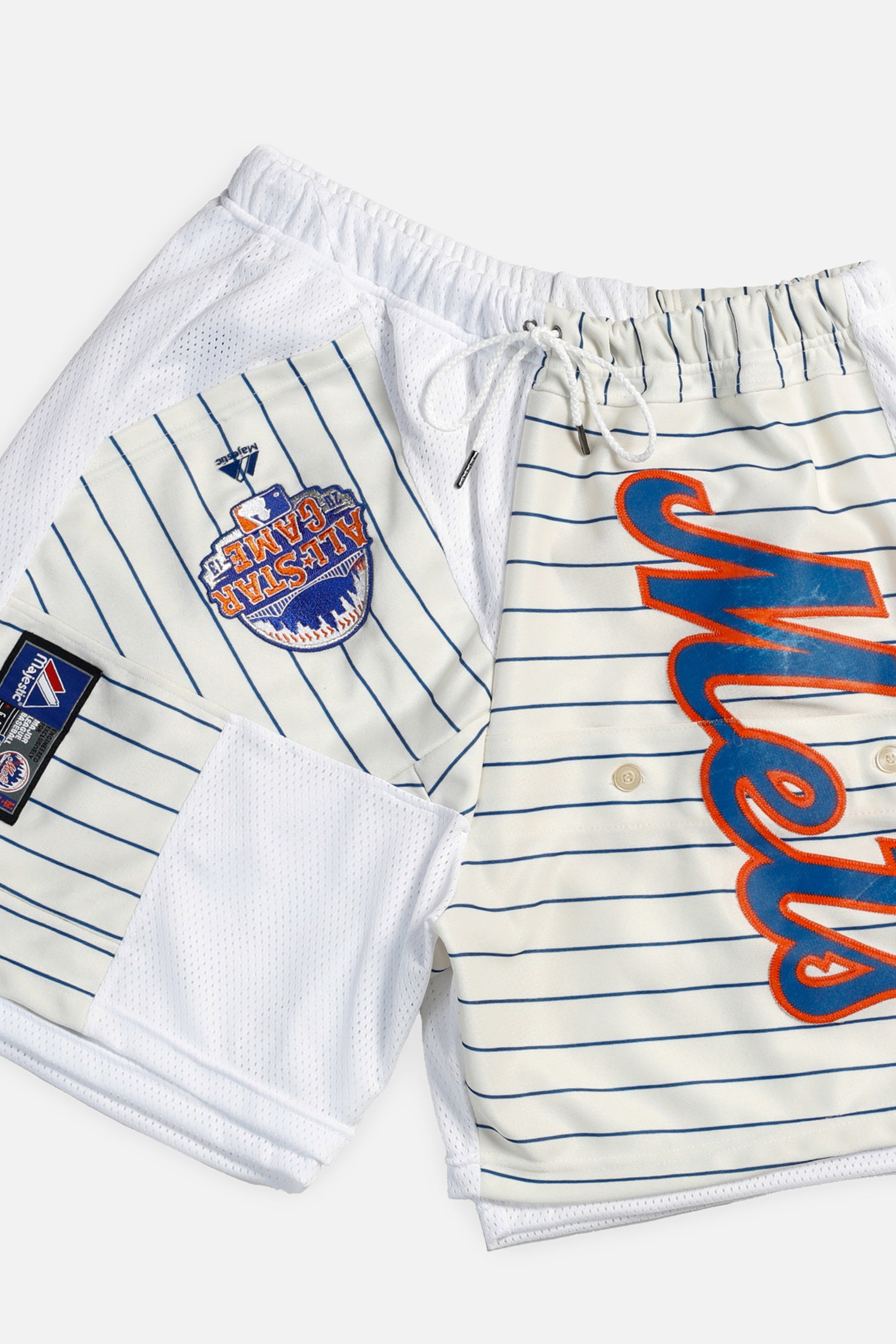 Unisex Rework NY Mets Jersey Shorts - Women's L - Men's M-SHORTS-MLB-Frankie Collective