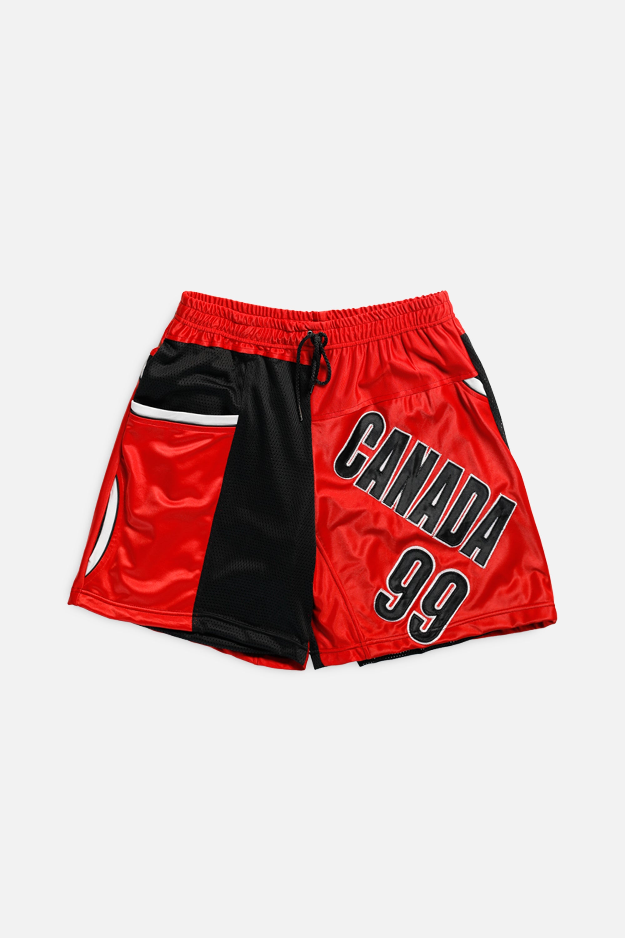 Unisex Rework Team Canada Jersey Shorts - L-BOTTOMS-NHL-Women's L - Men's M-Frankie Collective Rare Vintage Streetwear Reworks