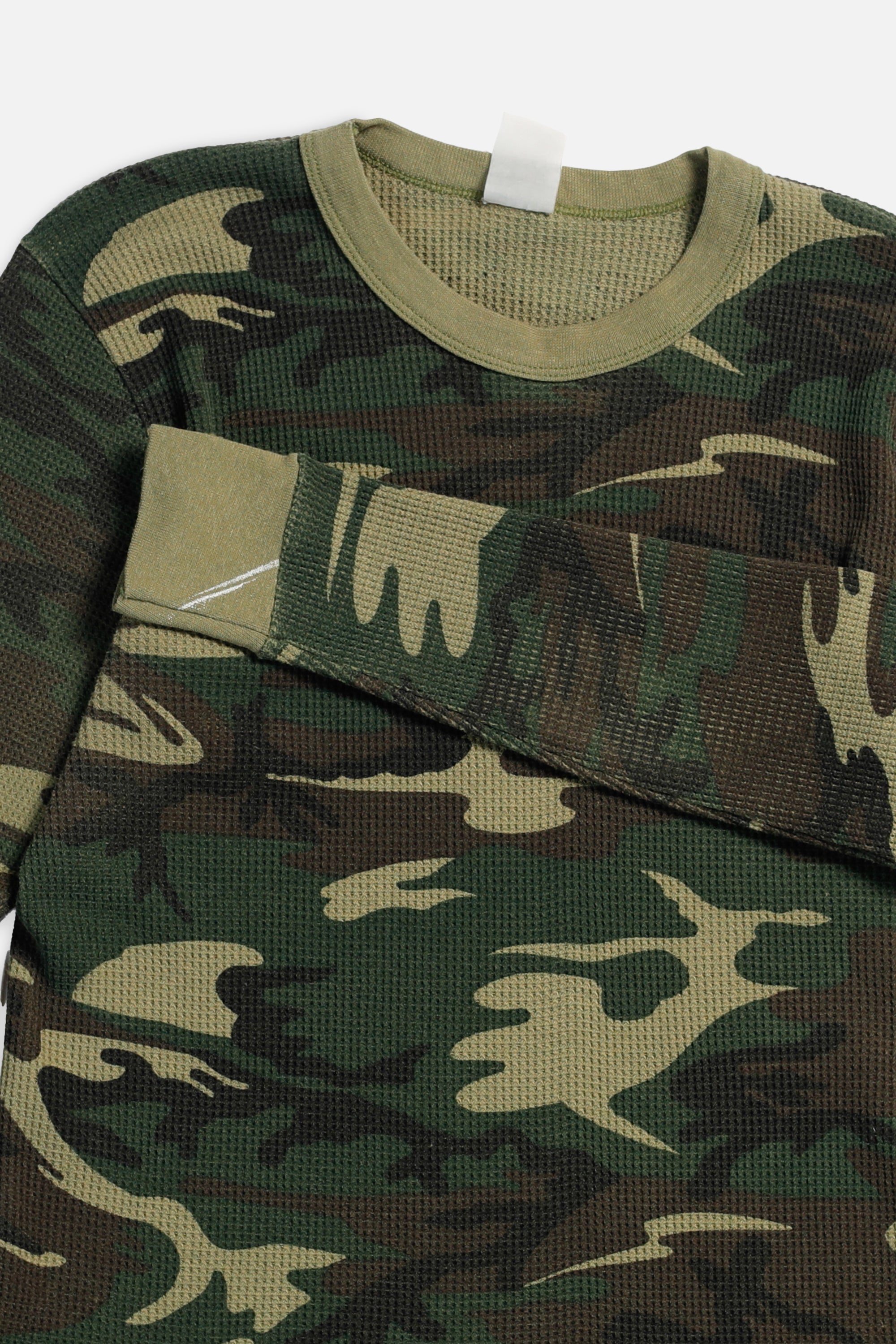 Vintage Camo Waffle Knit Tee - S-T-SHIRTS-Frankie Collective