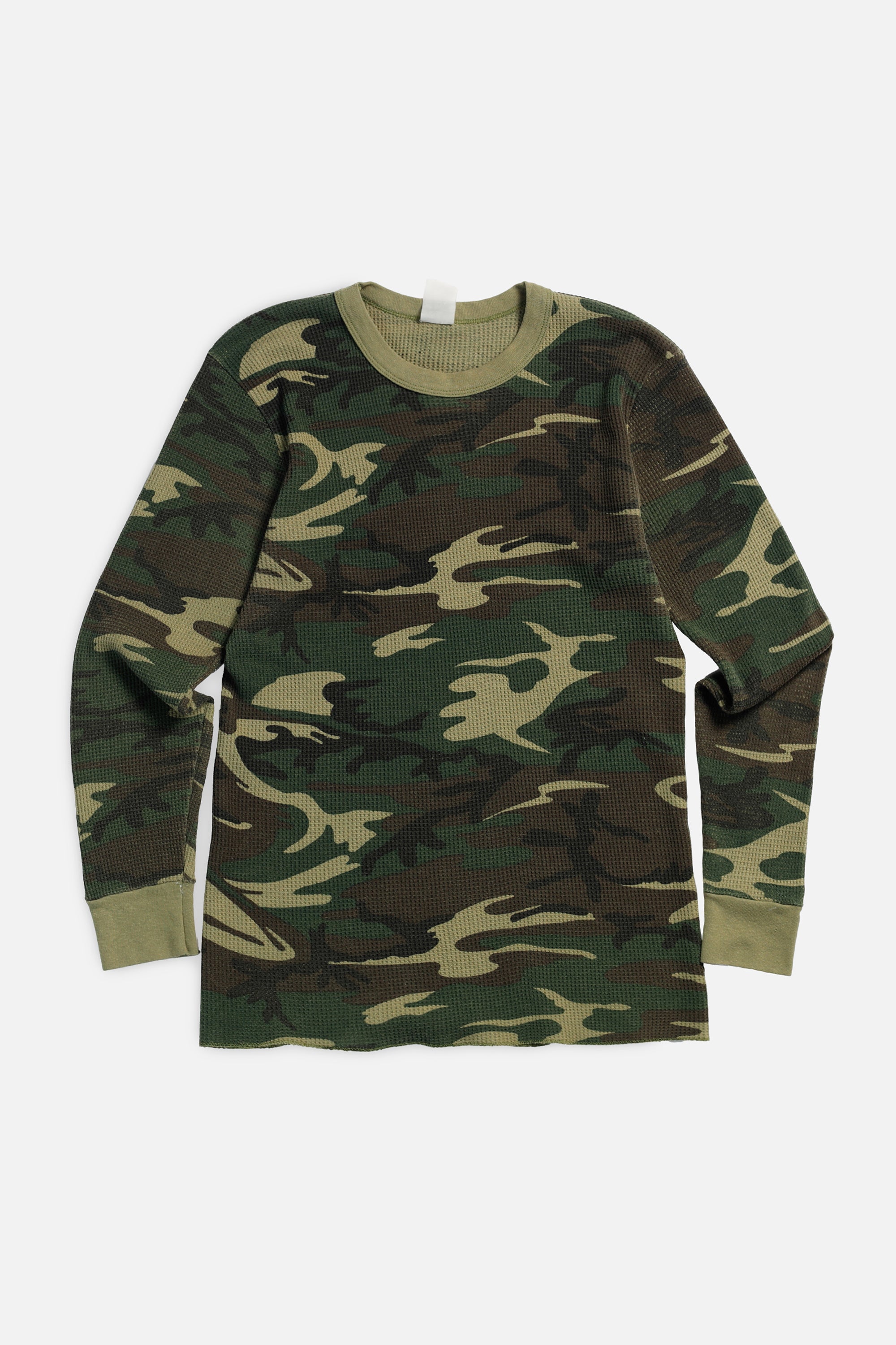 Vintage Camo Waffle Knit Tee - S-T-SHIRTS-Frankie Collective