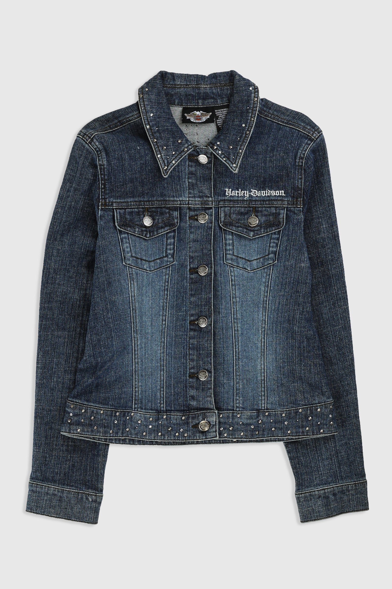 Vintage Harley Jean Jacket-JACKETS-Harley-Frankie Collective Rare Vintage Streetwear Reworks
