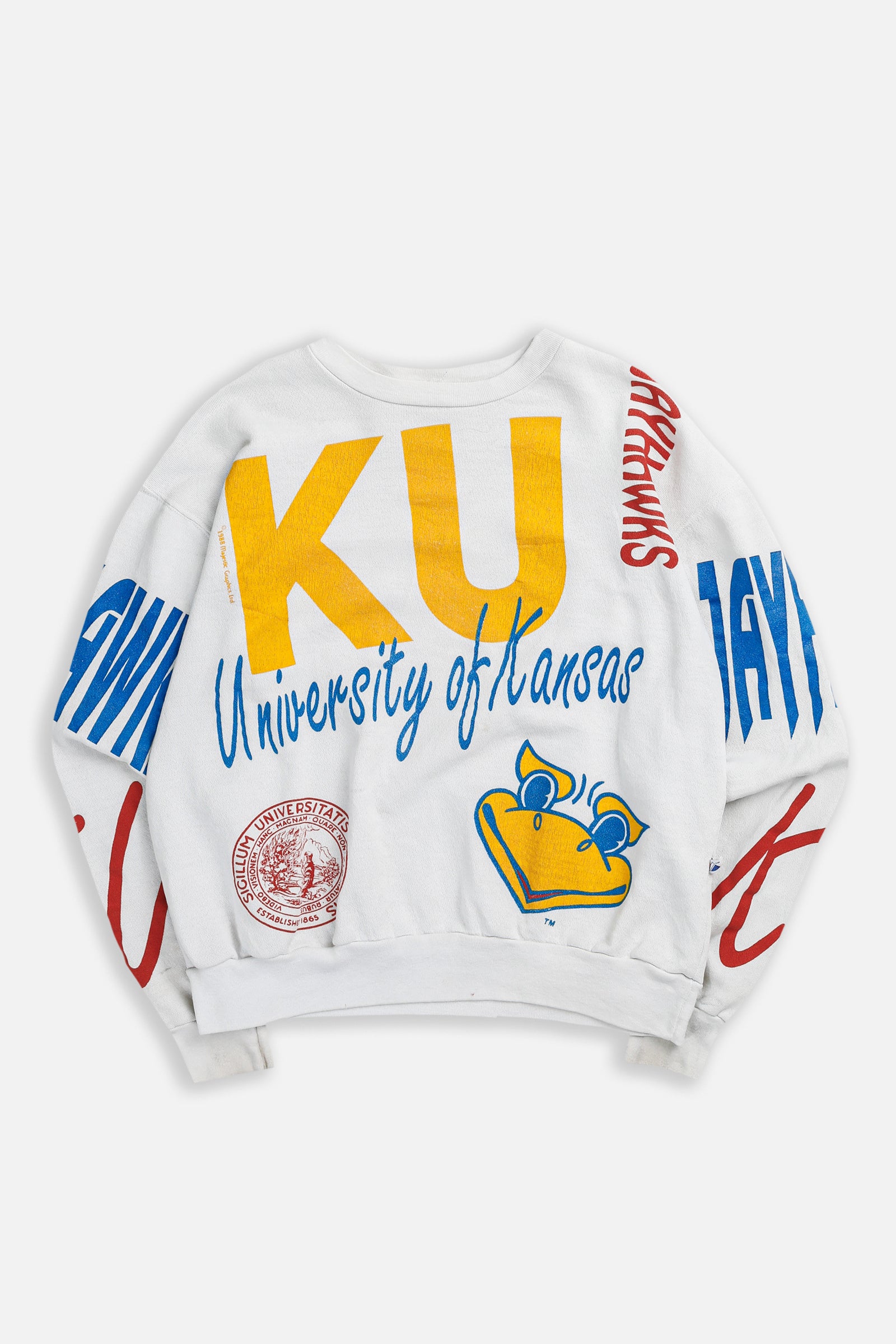Vintage Kansas University Sweatshirt - S-SWEATERS-Varsity-Frankie Collective