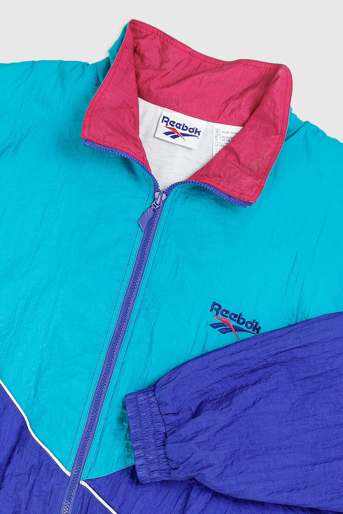 Vintage Reebok Windbreaker Jacket - XL-JACKETS-Reebok-Frankie Collective Rare Vintage Streetwear Reworks