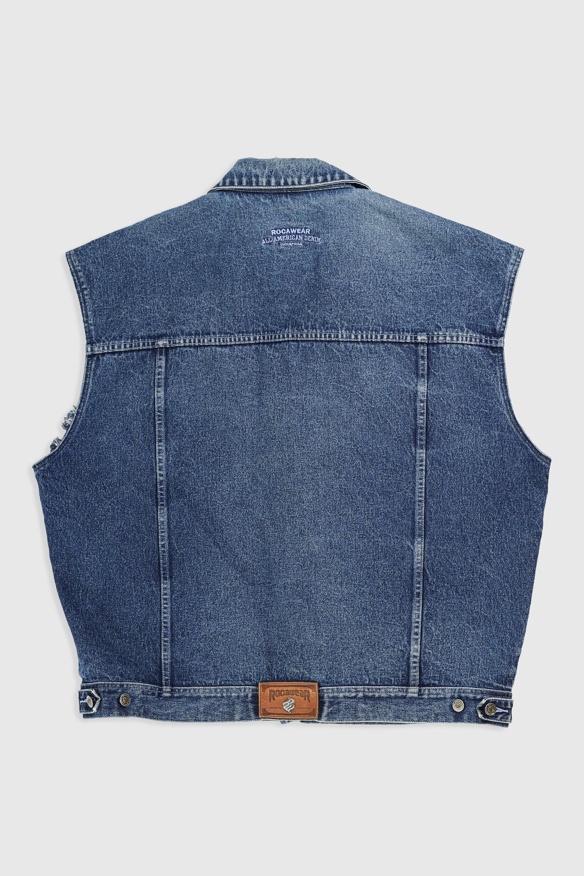 Vintage Rocawear Denim Vest - 2XL-JACKETS-rocawear-Frankie Collective Rare Vintage Streetwear Reworks