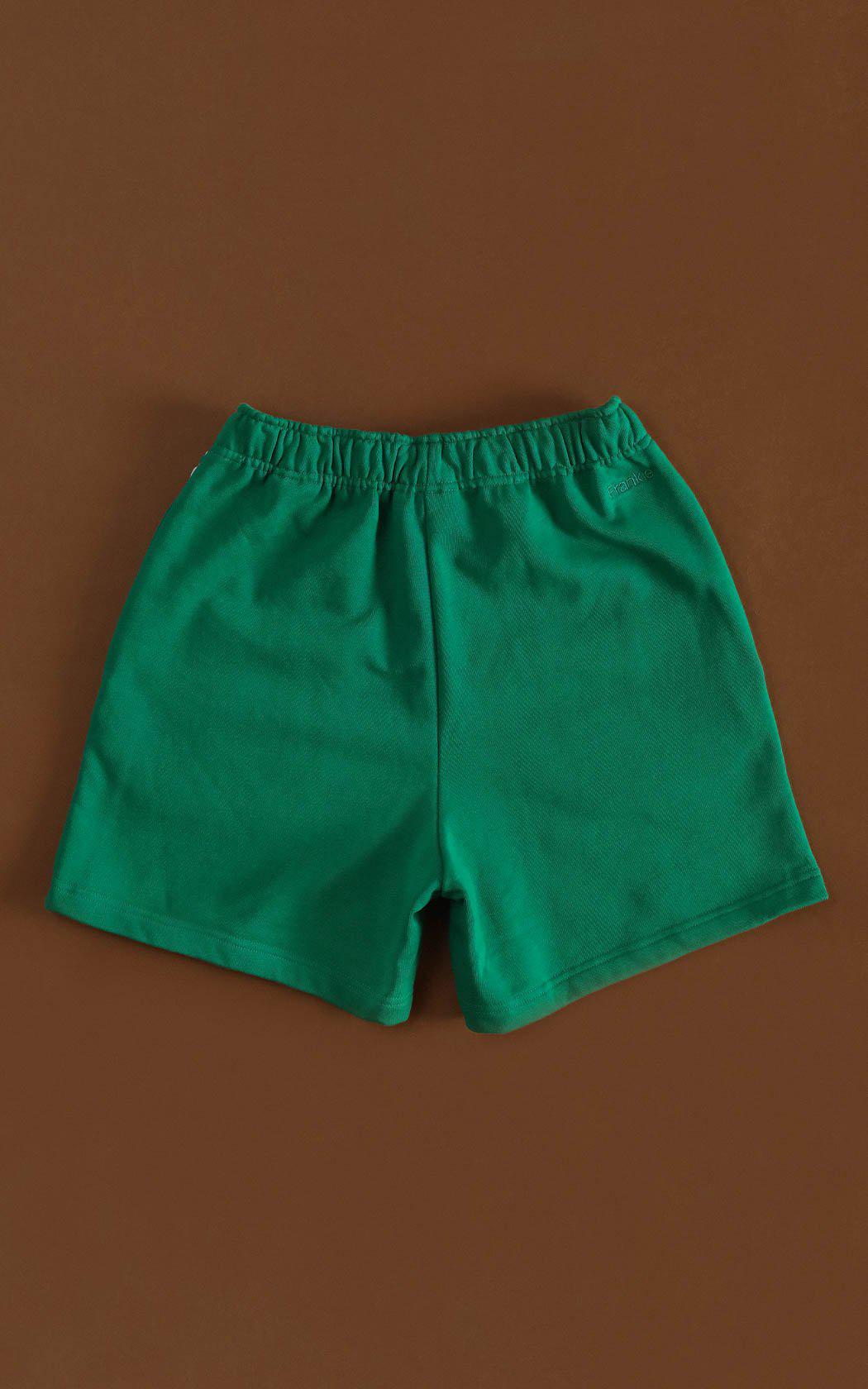 Frankie 100% Organic Cotton Sweatshorts - GREEN-BOTTOMS-Frankie-XS-Frankie Collective Rare Vintage Streetwear Reworks