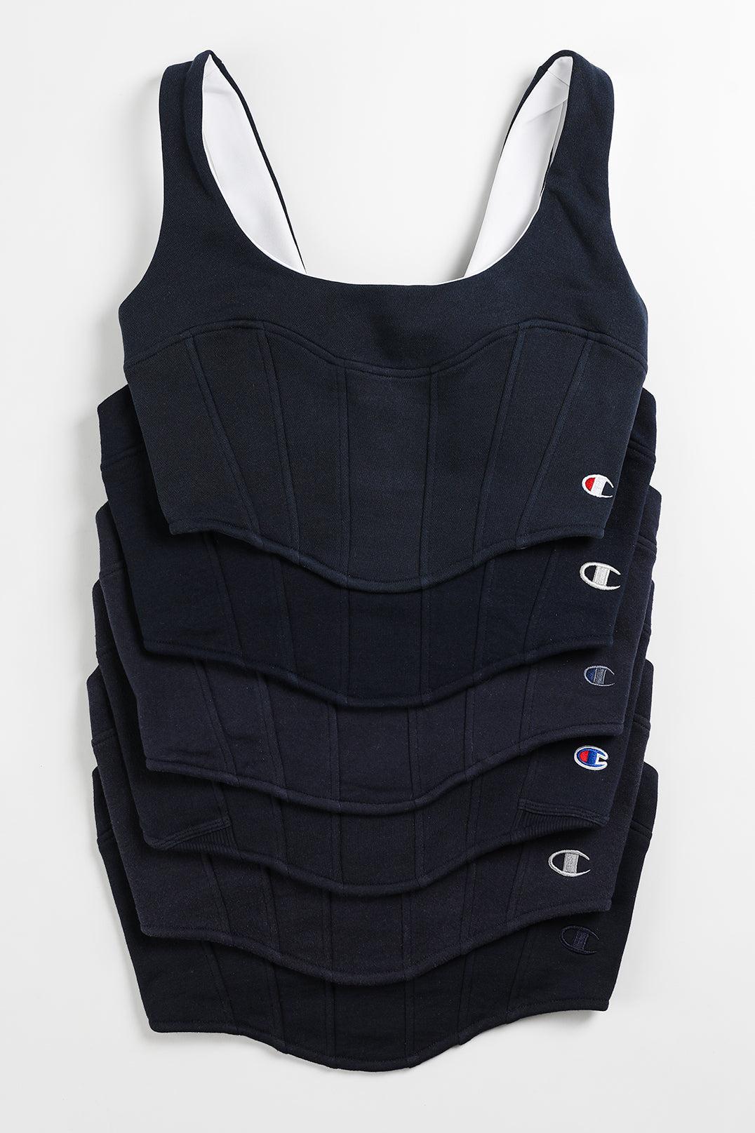 Rework Champion Sweatshirt Bustier - XS, S, M, L, XL-TOPS-Champion-XS-Frankie Collective Rare Vintage Streetwear Reworks