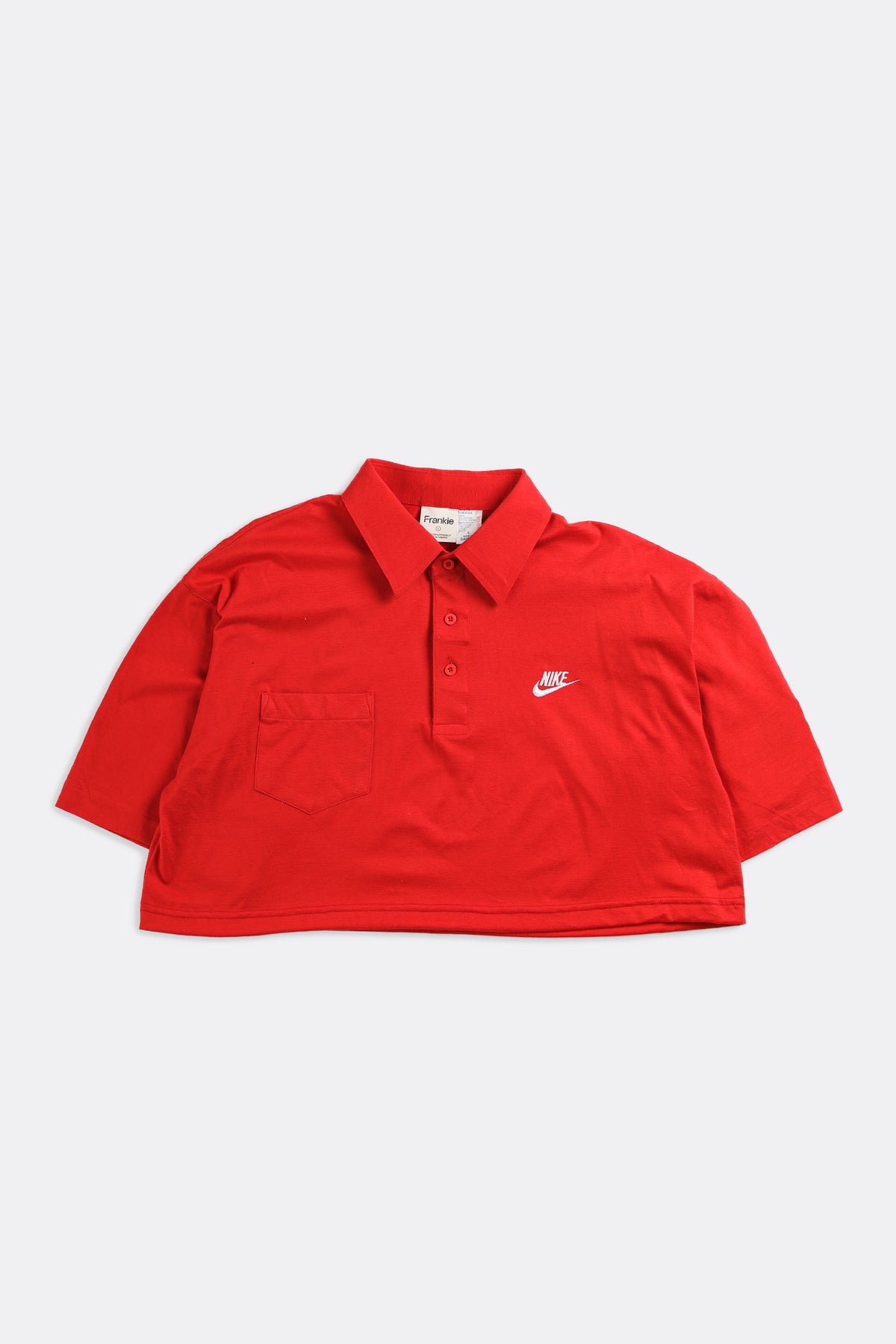 Rework Nike Crop Collared Tee - L-TOPS-Nike-Frankie Collective Rare Vintage Streetwear Reworks