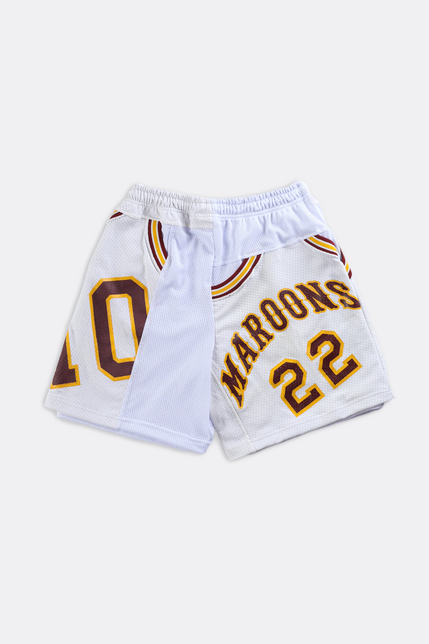 Unisex Rework Maroons Jersey Shorts - Women-M, Men-S-BOTTOMS-NFL-Frankie Collective Rare Vintage Streetwear Reworks
