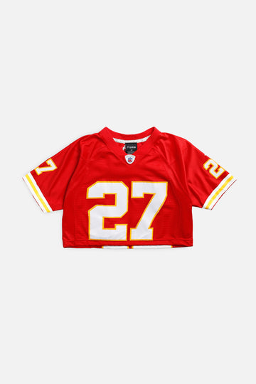 Rework Crop Kansas City Chiefs NFL Jersey - XS