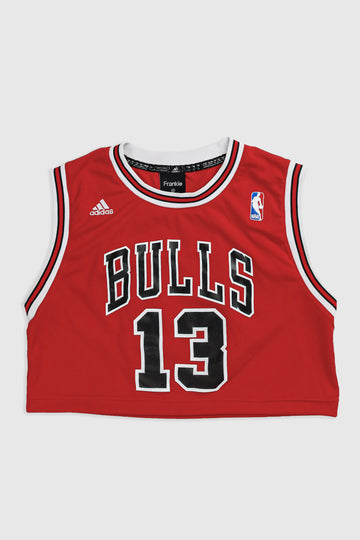 Rework Chicago Bulls Crop Jersey - M