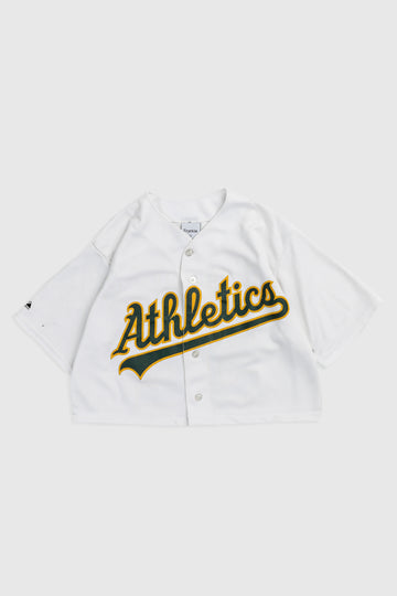 Rework Crop Oakland Athletics Baseball Jersey - XL