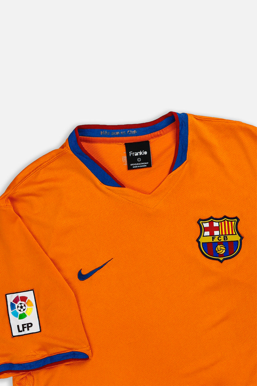Rework Crop Barcelona Soccer Jersey - L