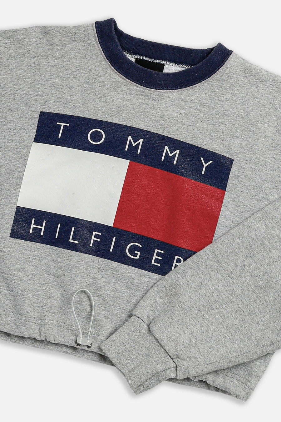 Rework Tommy Cinched Crop Sweatshirt - L