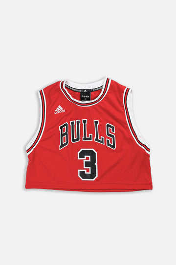 Rework Chicago Bulls NBA Crop Jersey - L