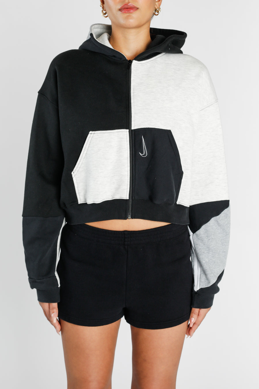 Rework Nike Crop Zip Hoodie - M