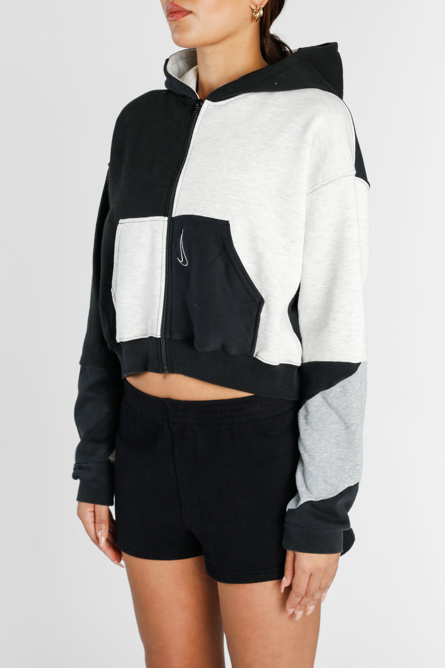 Rework Nike Crop Zip Hoodie - M