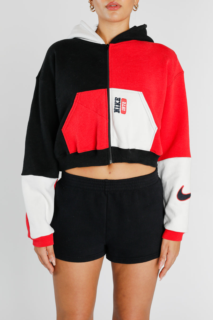 Rework Nike Crop Zip Hoodie - S