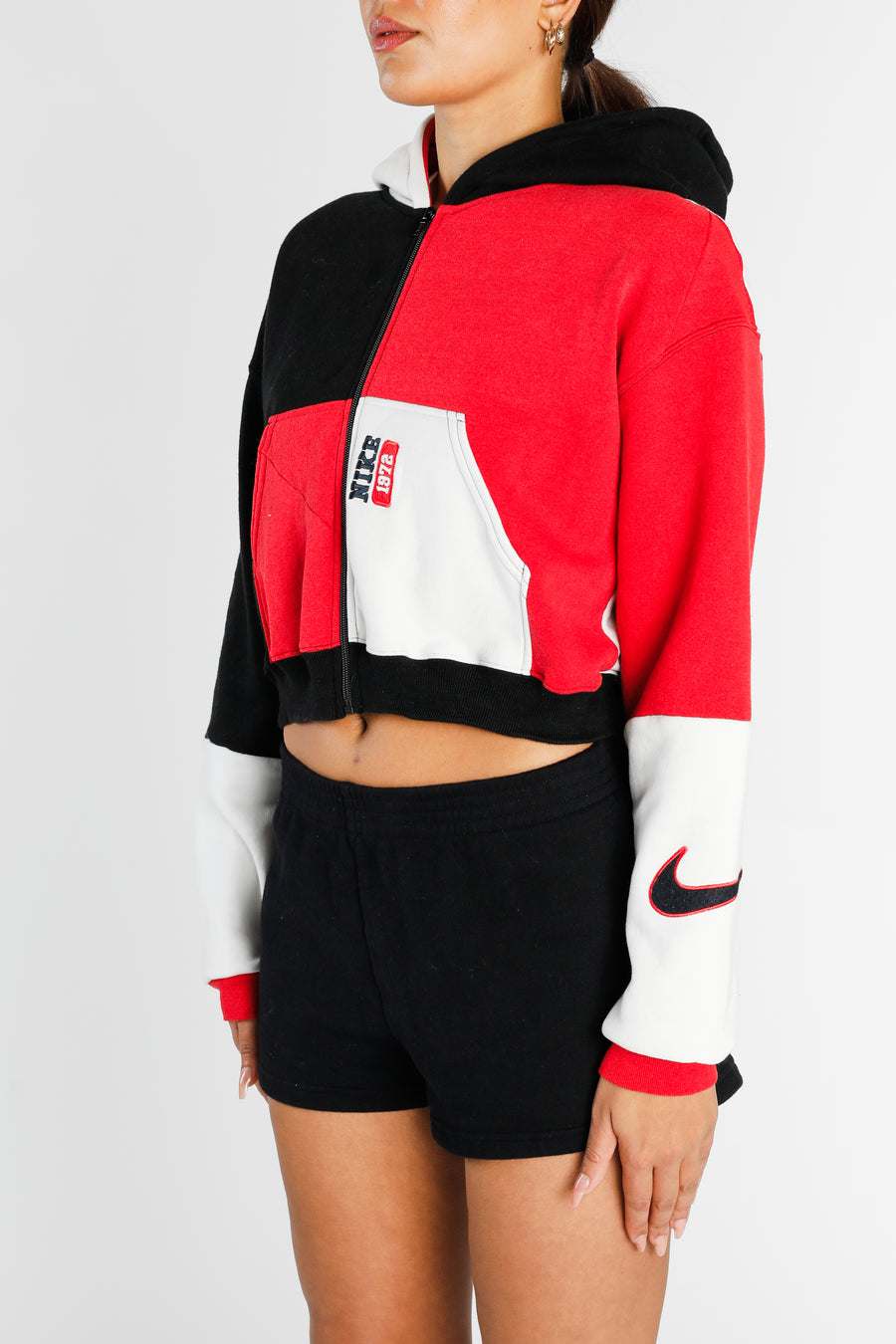 Rework Nike Crop Zip Hoodie - S