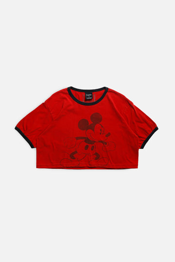 Rework Mickey Mouse Crop Tee - L