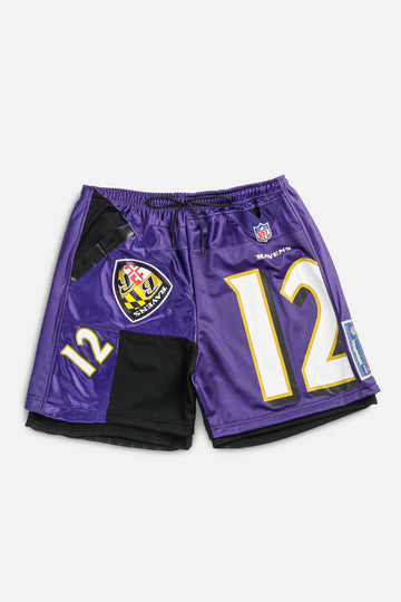 Unisex Rework Baltimore Ravens NFL Jersey Shorts - XXL